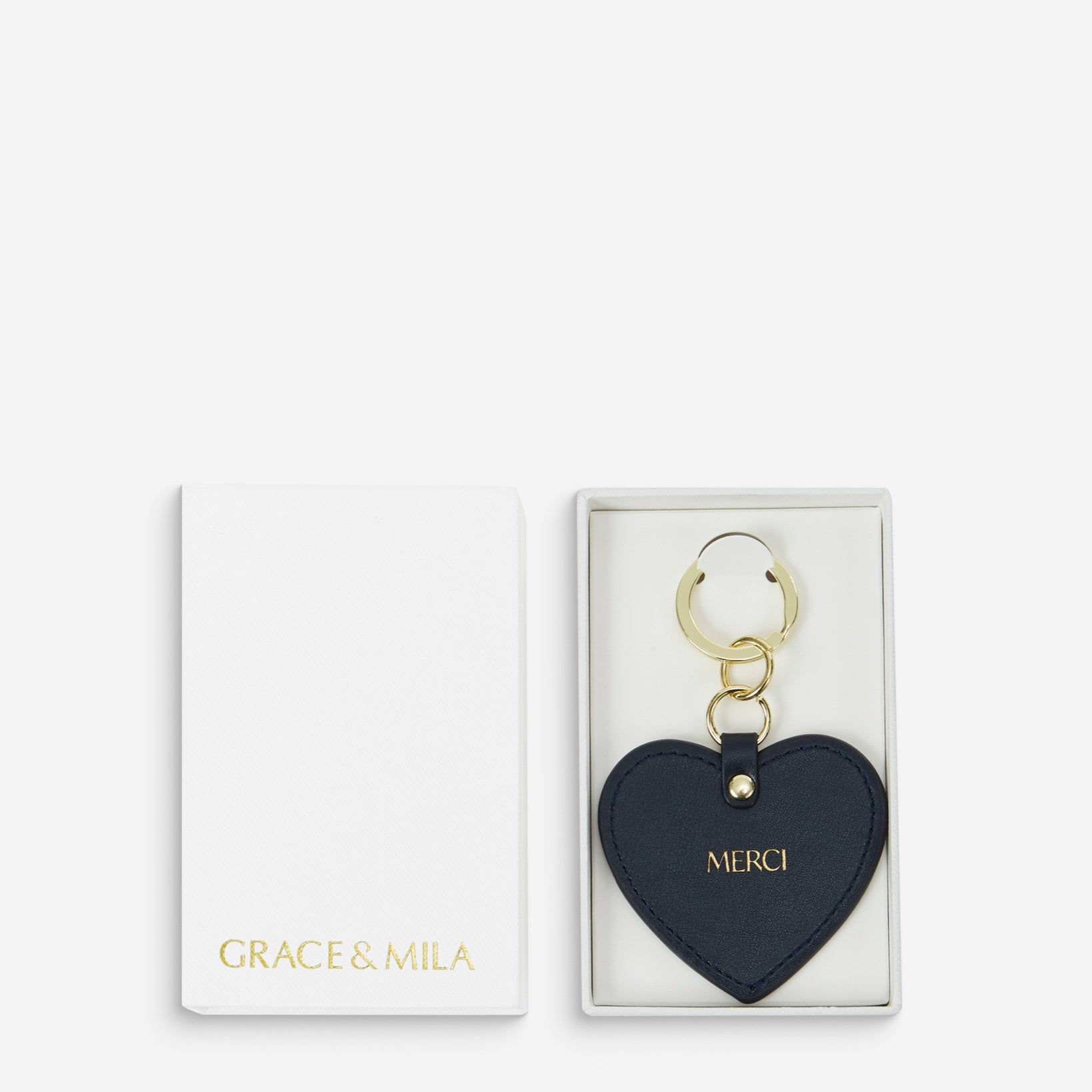 Aria Porte-clés cœur — Marine — Grace & Mila