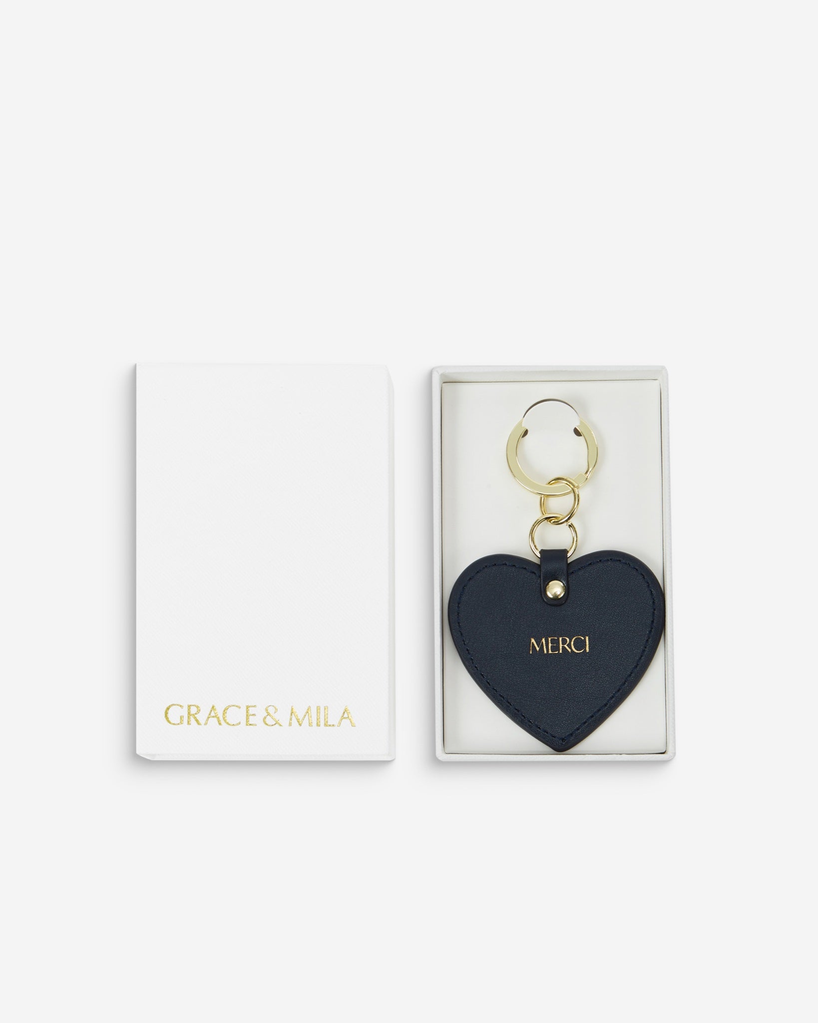 Aria Porte-clés cœur — Marine — Grace & Mila