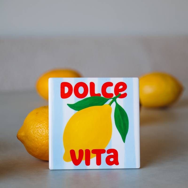 Sous-verre Dolce far Niente — ATELIER PISTACHE — Dolce Vita — en situation | Appart 17 Bruxelles