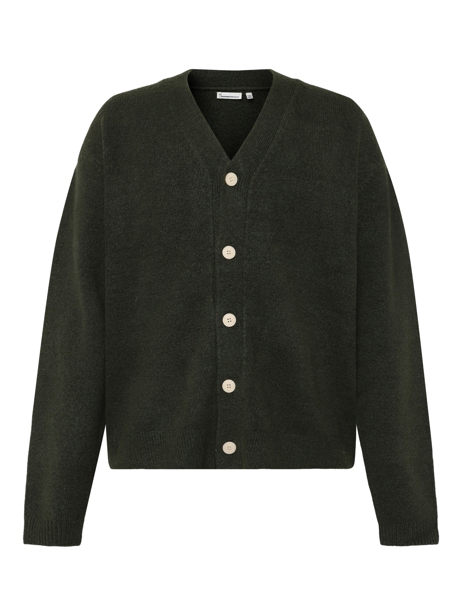Cardigan Soufflé col V en maille recyclée — Forest Night — vue 7