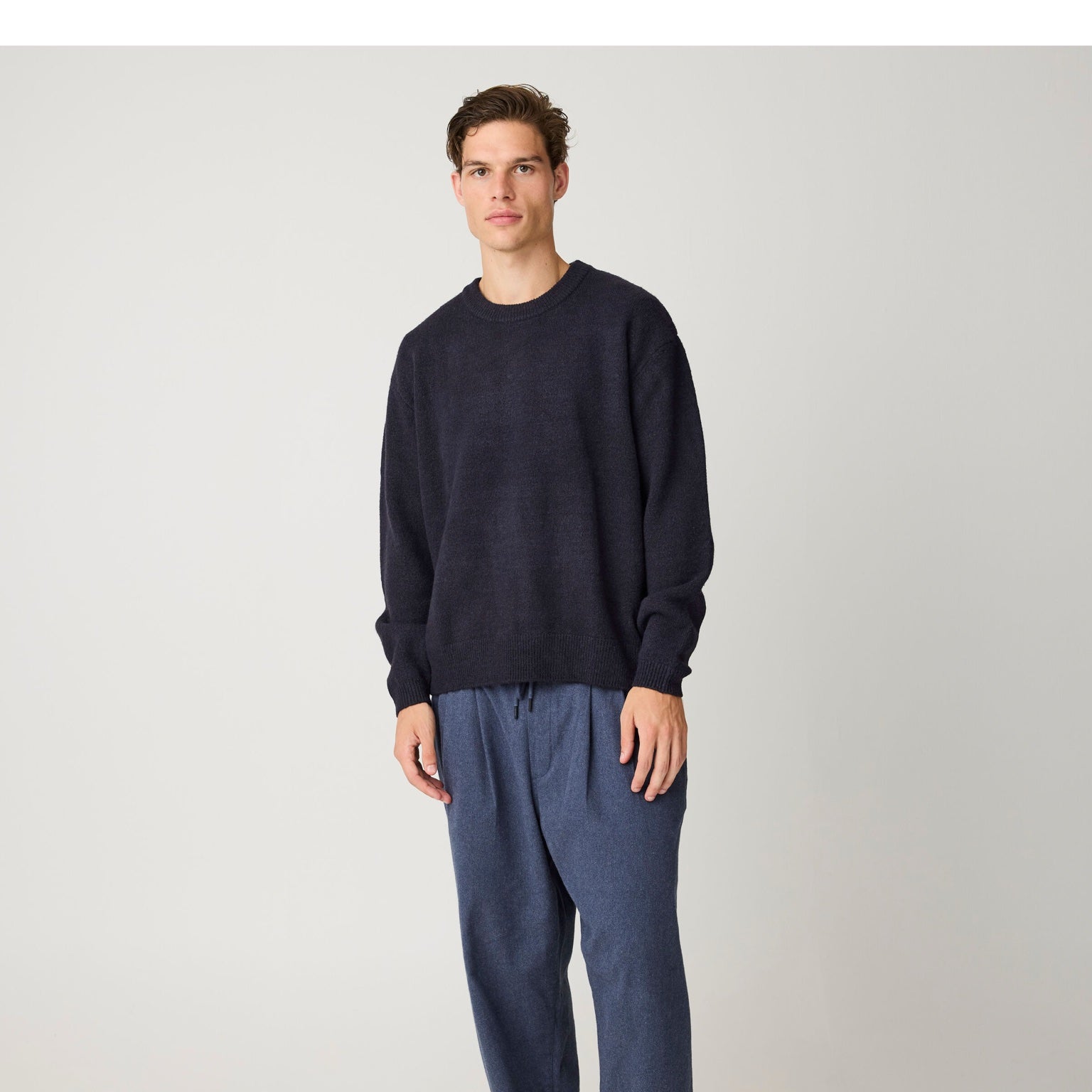 Pull Soufflé col rond en coton bio — Night Sky