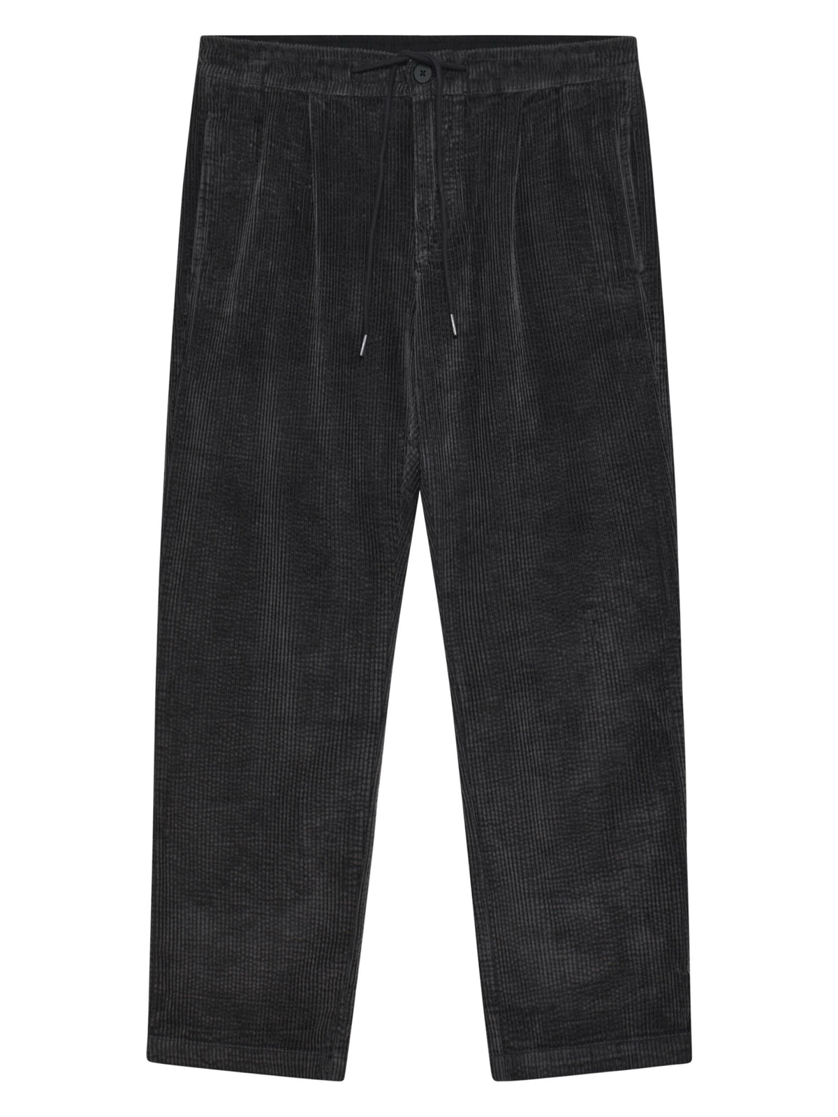 Pantalon Fig comfort en velours côtelé de coton bio, taille élastique — KnowledgeCotton Apparel — Black Jet — packshot 2 | Appart 17 Bruxelles
