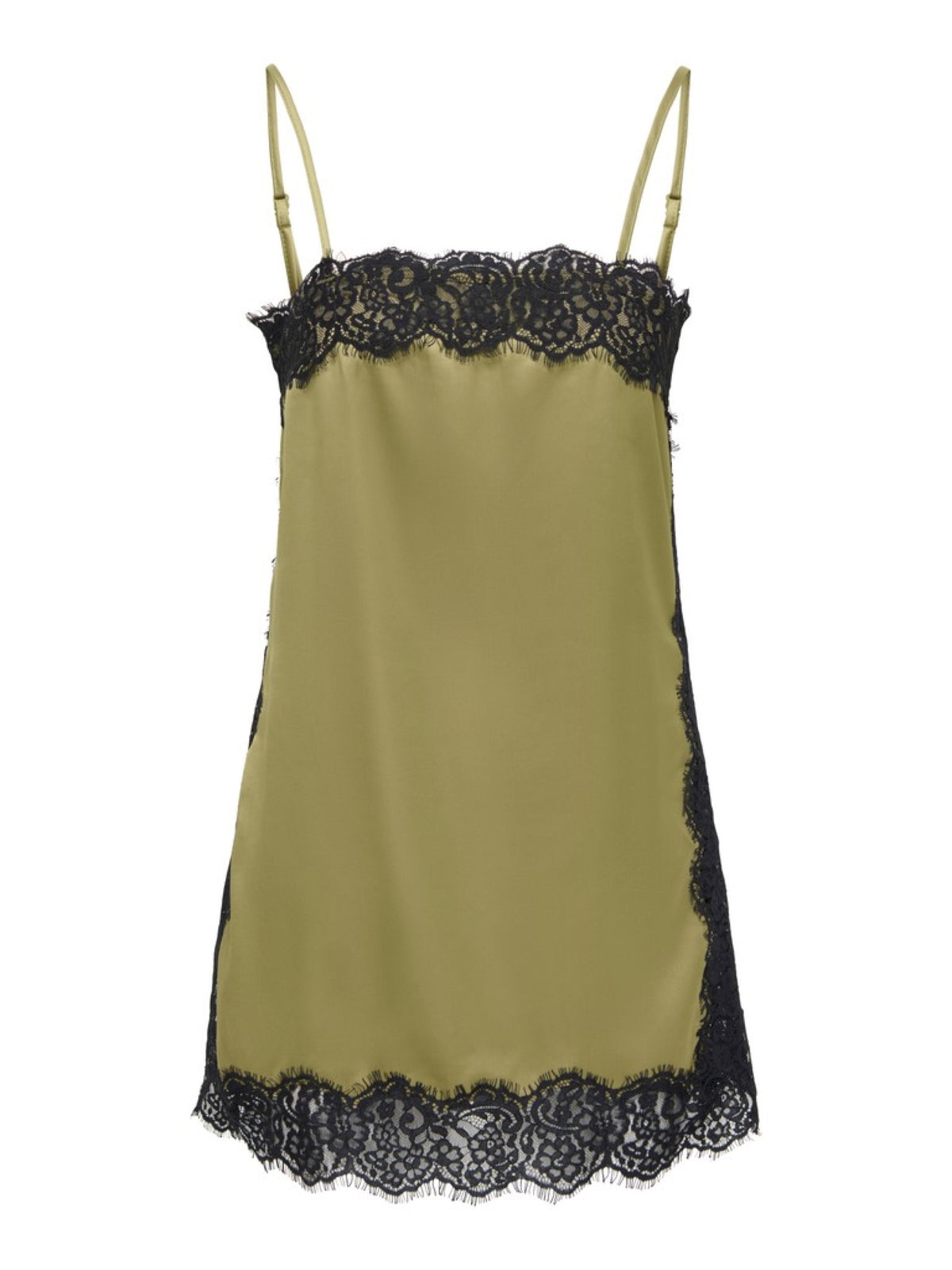 JDYALANA Caraco long satiné à bordures dentelle — JDY — Gothic Olive — packshot 6 | Appart 17 Bruxelles