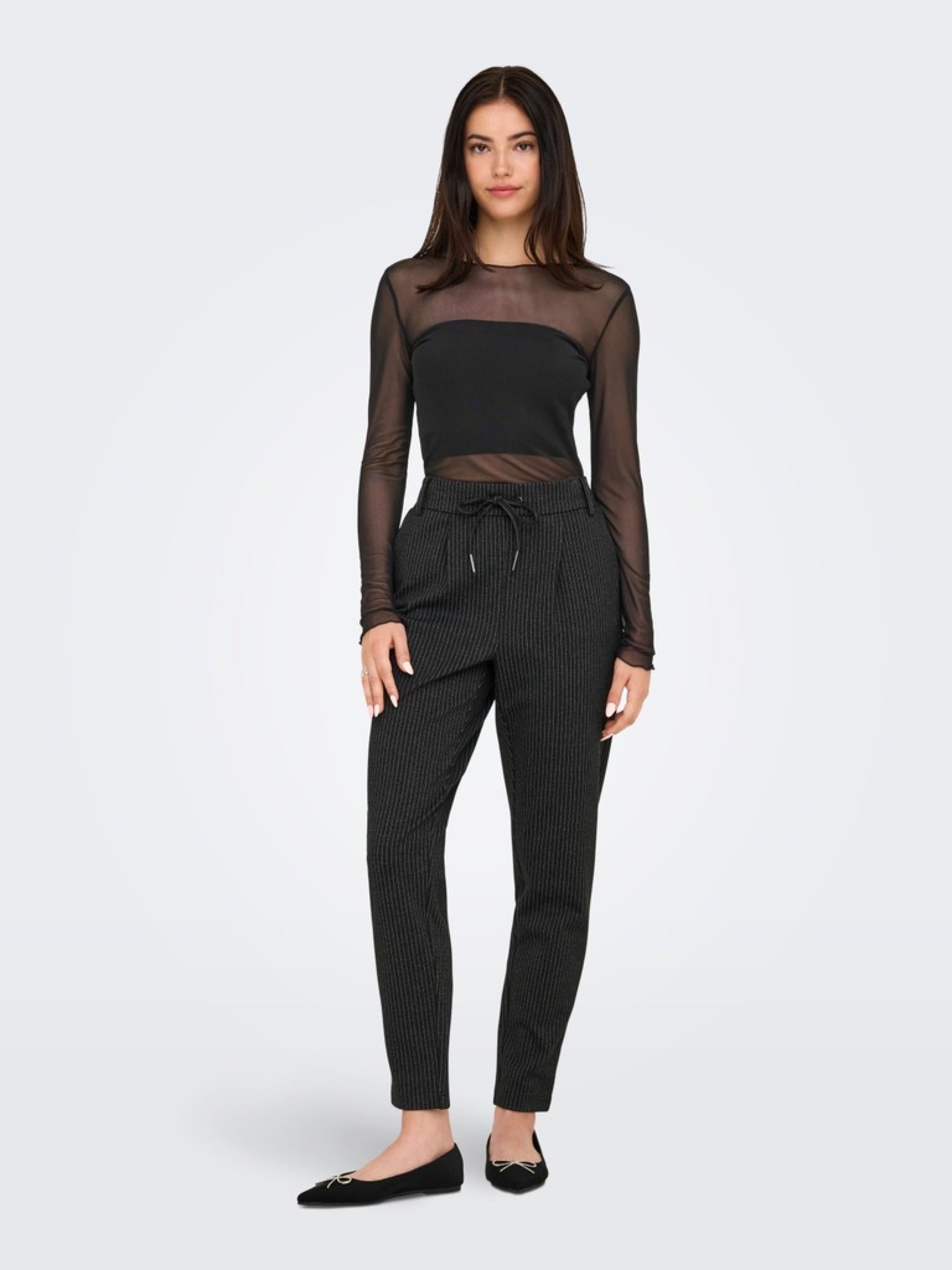 JDYELSA Top en mesh manches longues — Noir — vue 5