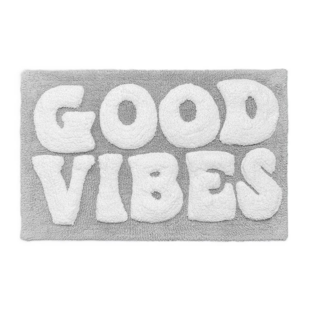 Tapis de bain « Good Vibes » tufté main — Vert sauge — vue 3, Vert sauge | Appart 17