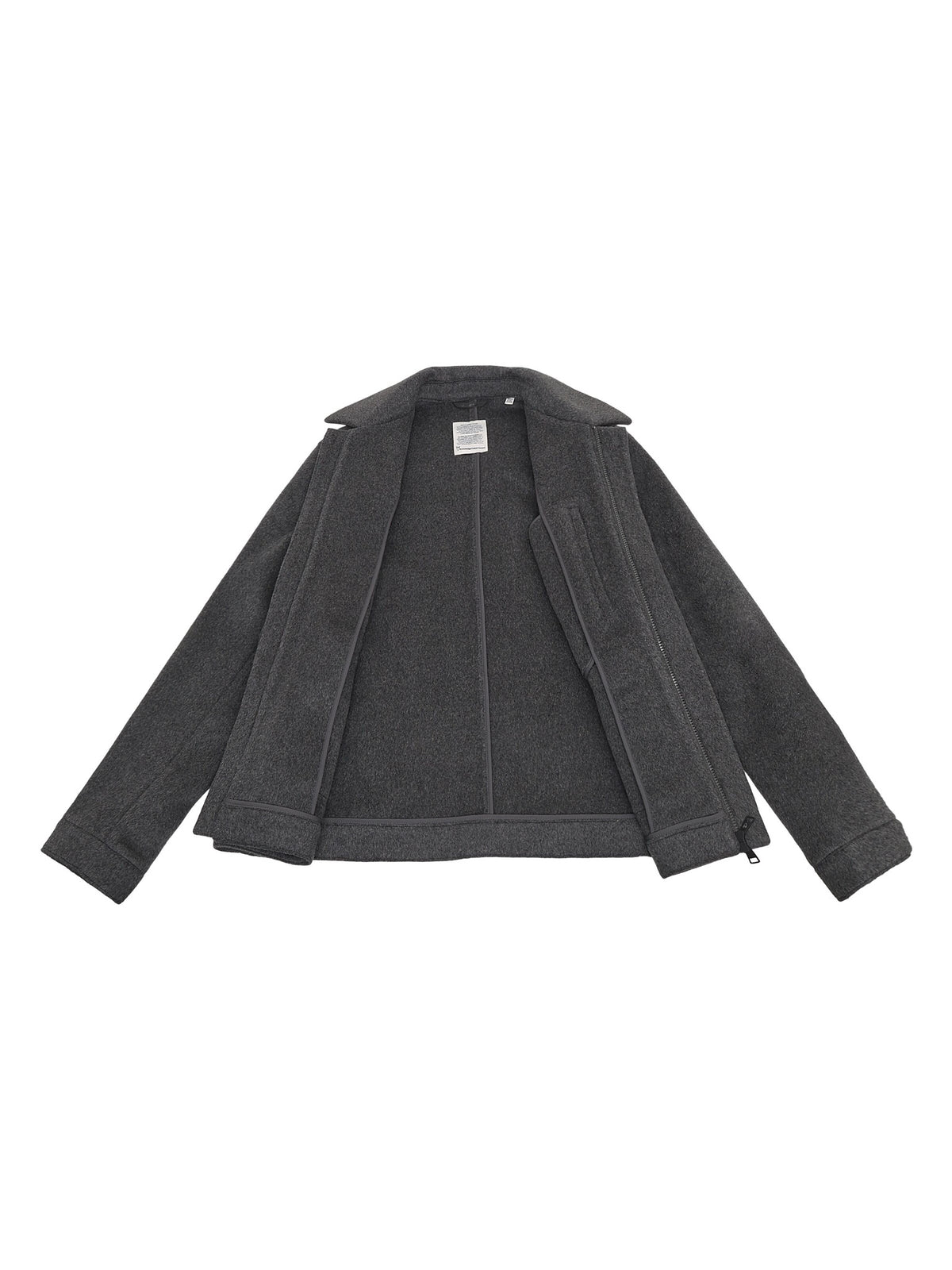 Veste Wool en laine recyclée col chemise — KnowledgeCotton Apparel — Gris foncé chiné — packshot 7 | Appart 17 Bruxelles