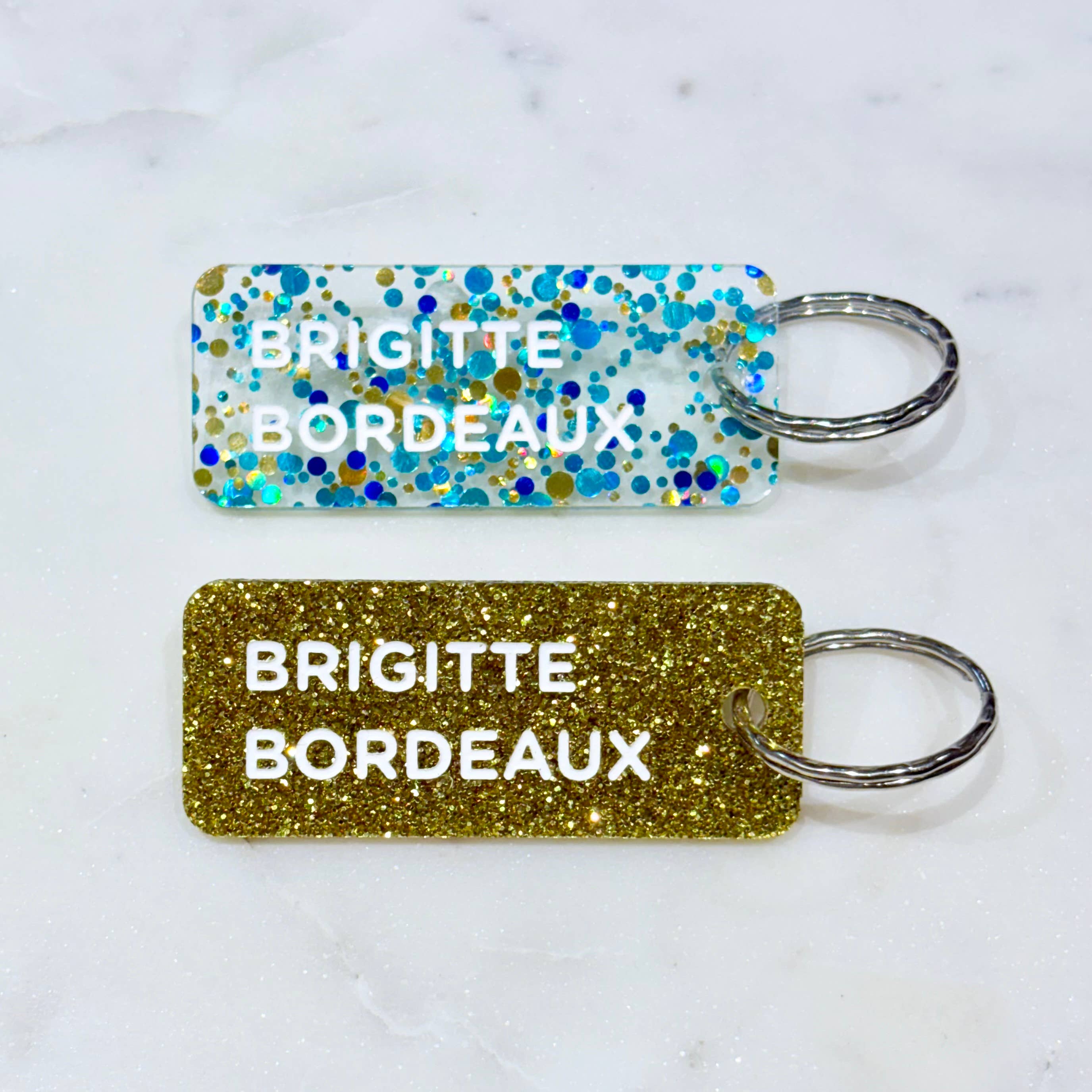 BRIGITTE BORDEAUX Porte-clés à paillettes Plus de Love: Or