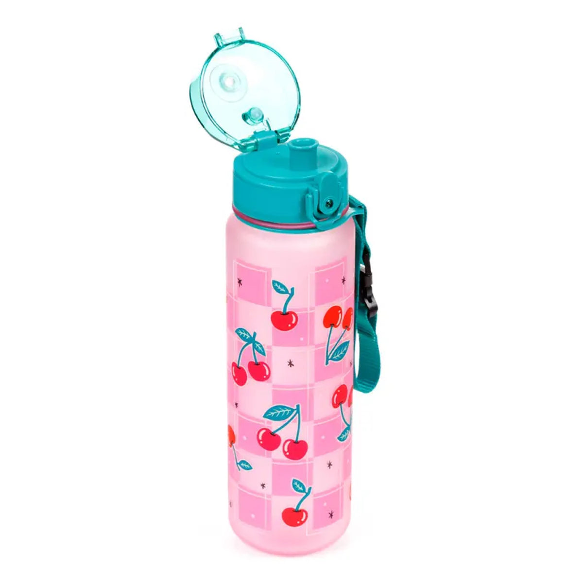 Gourde 600 ml à bouchon pop — Puckator — Cerises — autre vue 2 | Appart 17 Bruxelles
