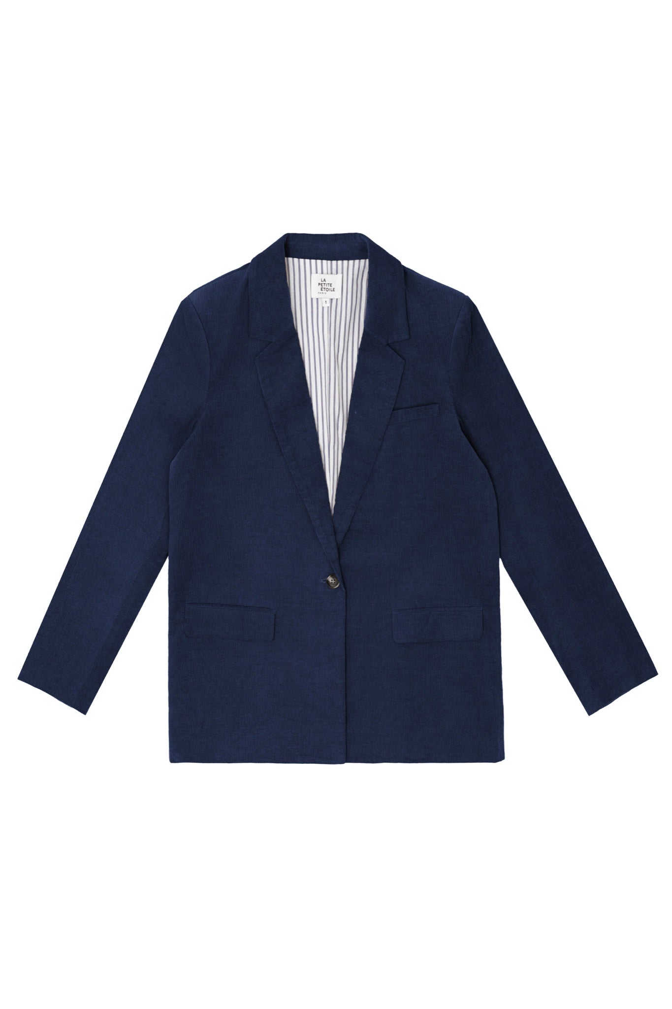 Veste de tailleur Viano en velours côtelé — Marine — vue 6