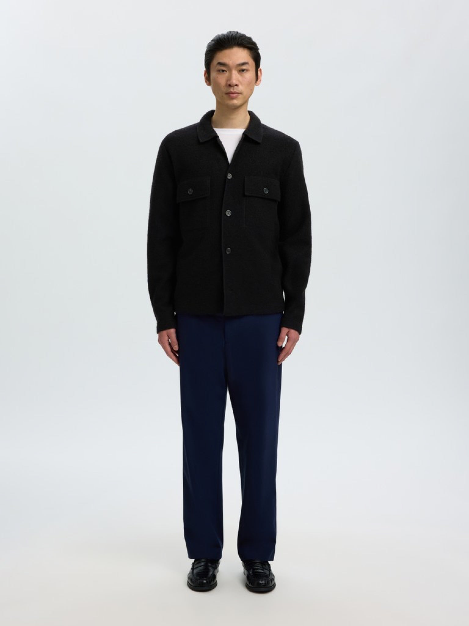 SLMNEALY Cardigan workwear en laine — Noir — vue 4