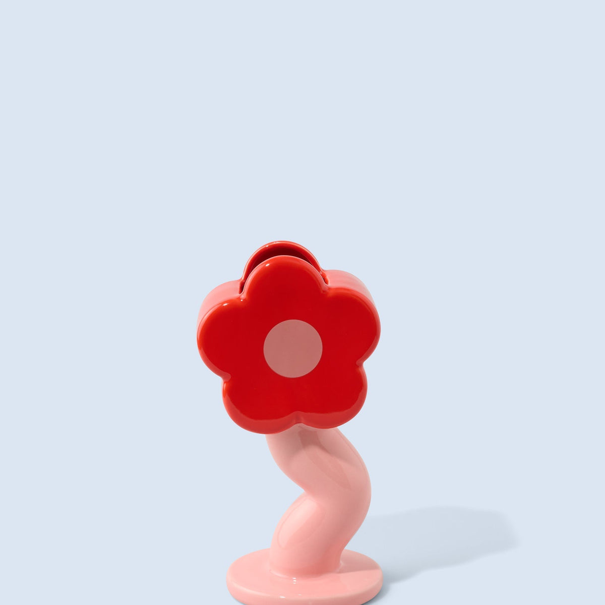 Fluid Market Vase Fleur Curve en céramique — Fluid Market — Rouge & rose — packshot | Appart 17 Bruxelles