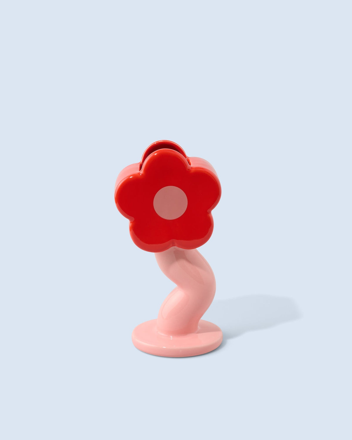 Fluid Market Vase Fleur Curve en céramique — Fluid Market — Rouge & rose — packshot | Appart 17 Bruxelles