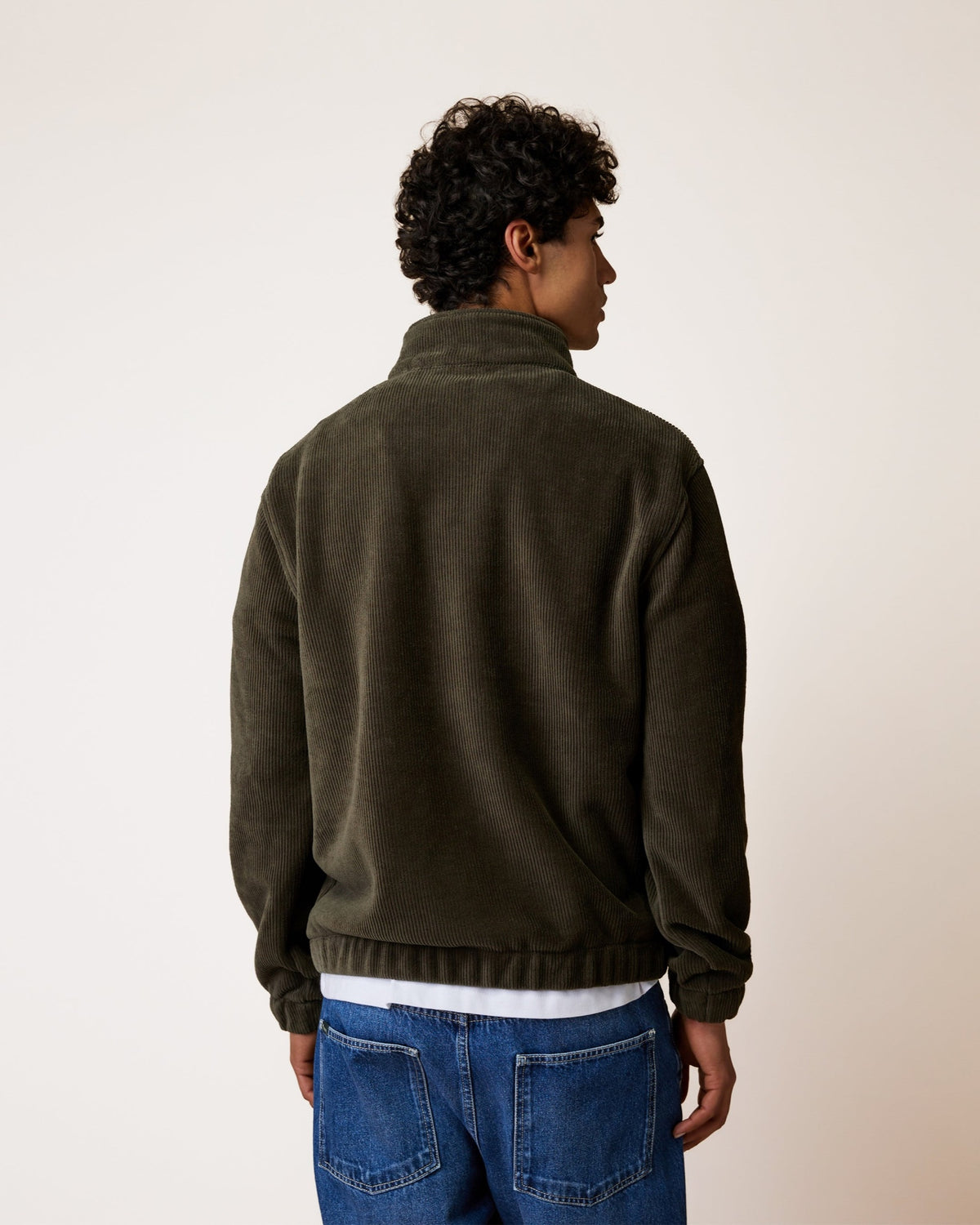 AMBOISE Sweat zippé col montant — Vert olive foncé — vue 3