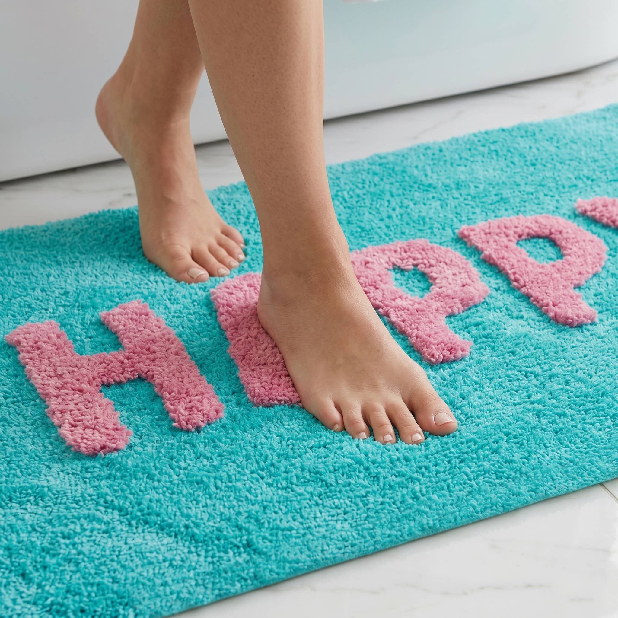 Tapis de bain « Happy » coloré — Fuchsia — vue 7, Fuchsia | Appart 17