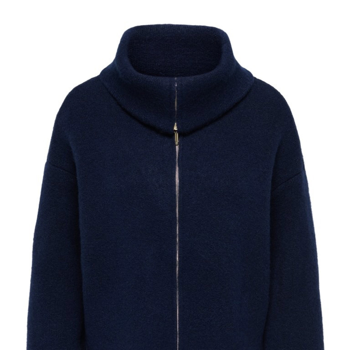 JDYZELINA Cardigan à double zip et col montant, manches longues — JDY — Navy Blazer — packshot, de face | Appart 17 Bruxelles