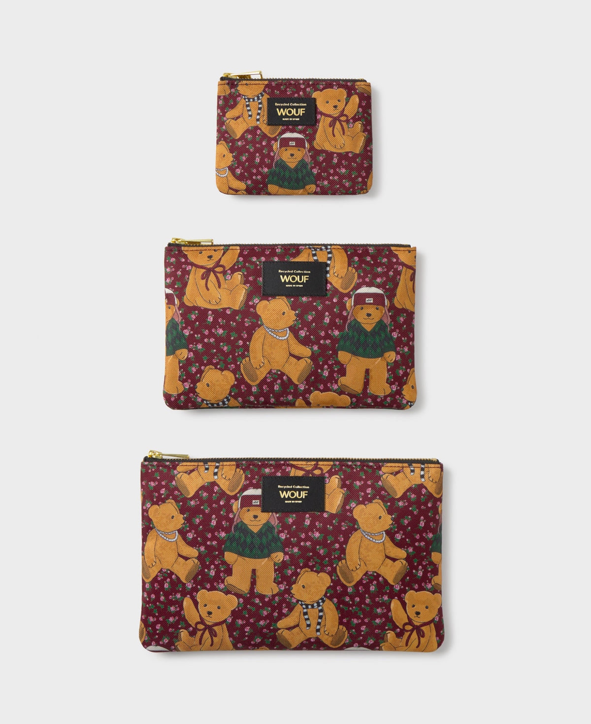 Petite pochette zippée en polyester recyclé — Wouf — Cozy — les formats de la collection 3 | Appart 17 Bruxelles