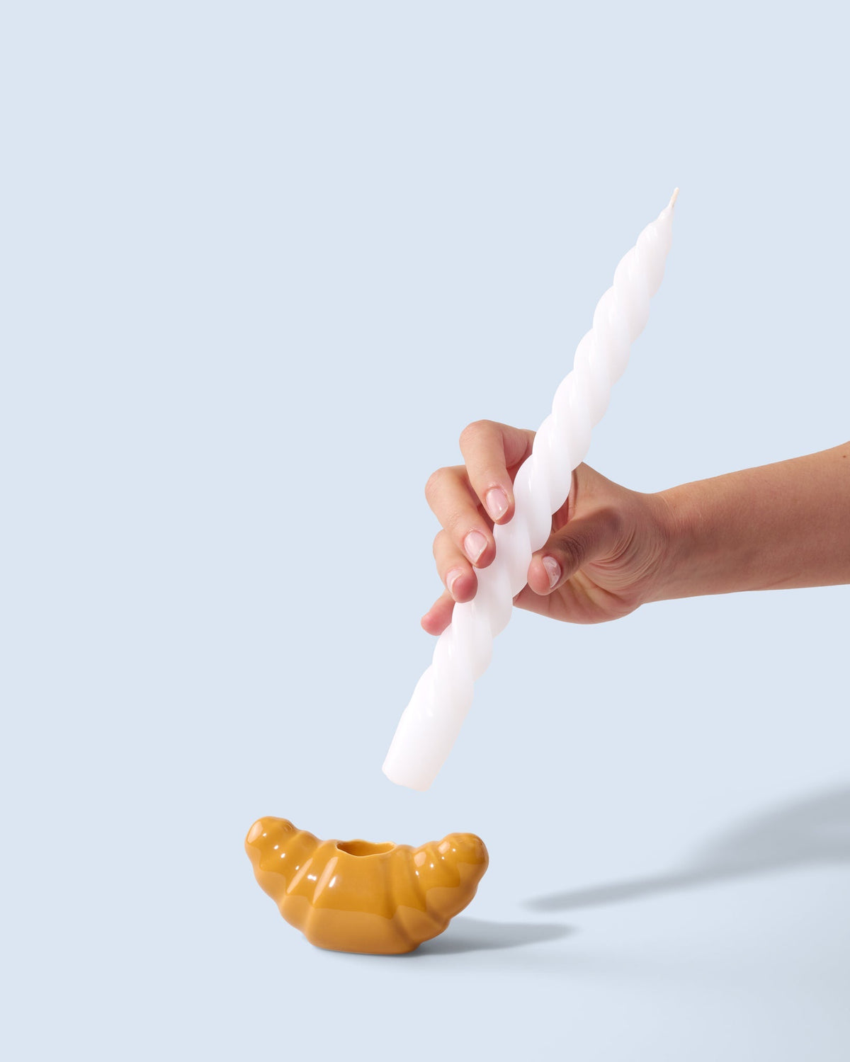 Fluid Market Bougeoir Croissant en céramique — Fluid Market — Doré — packshot, coffret 3 | Appart 17 Bruxelles