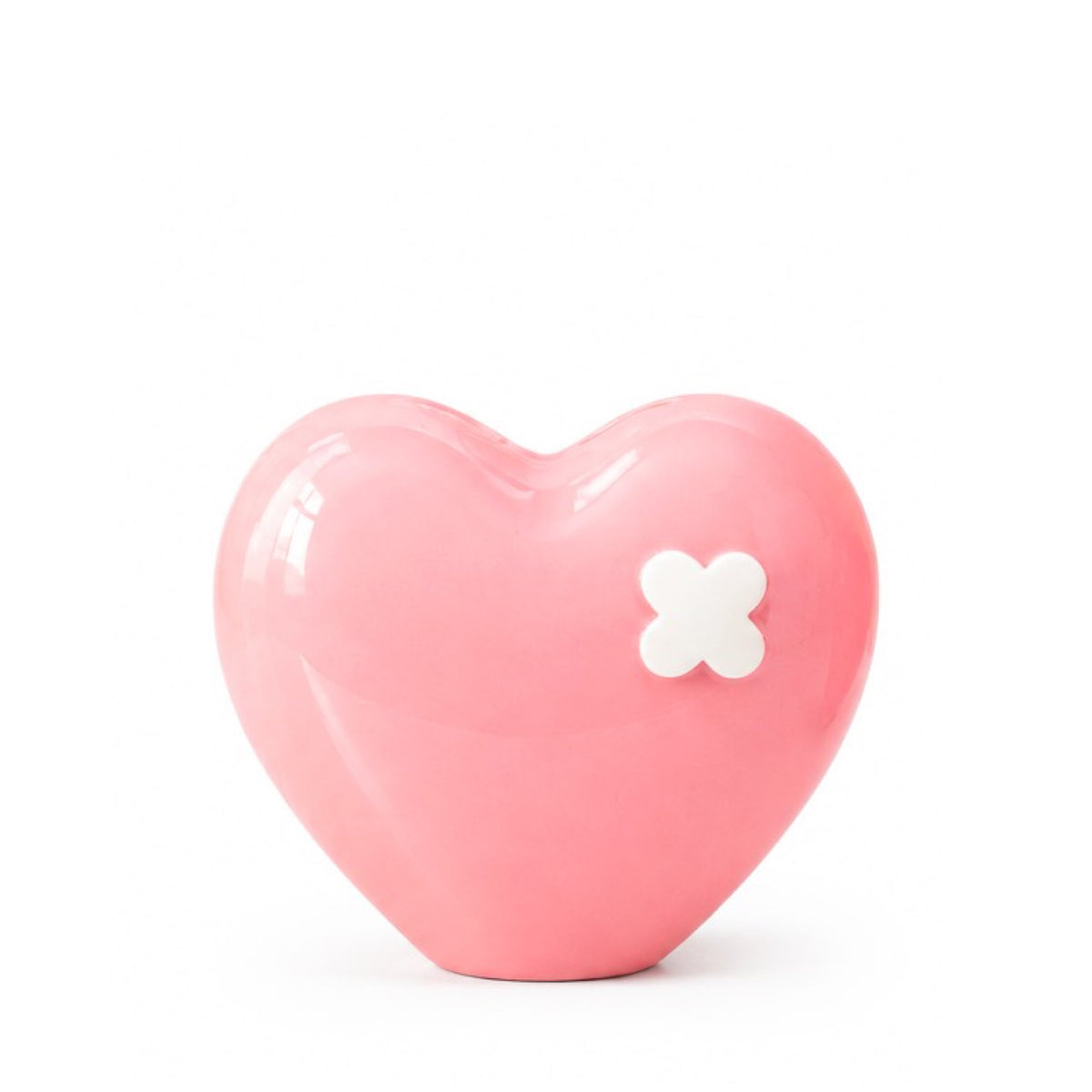 Vase cœur Love Patch en céramique — Upside Stories — Rose — packshot | Appart 17 Bruxelles