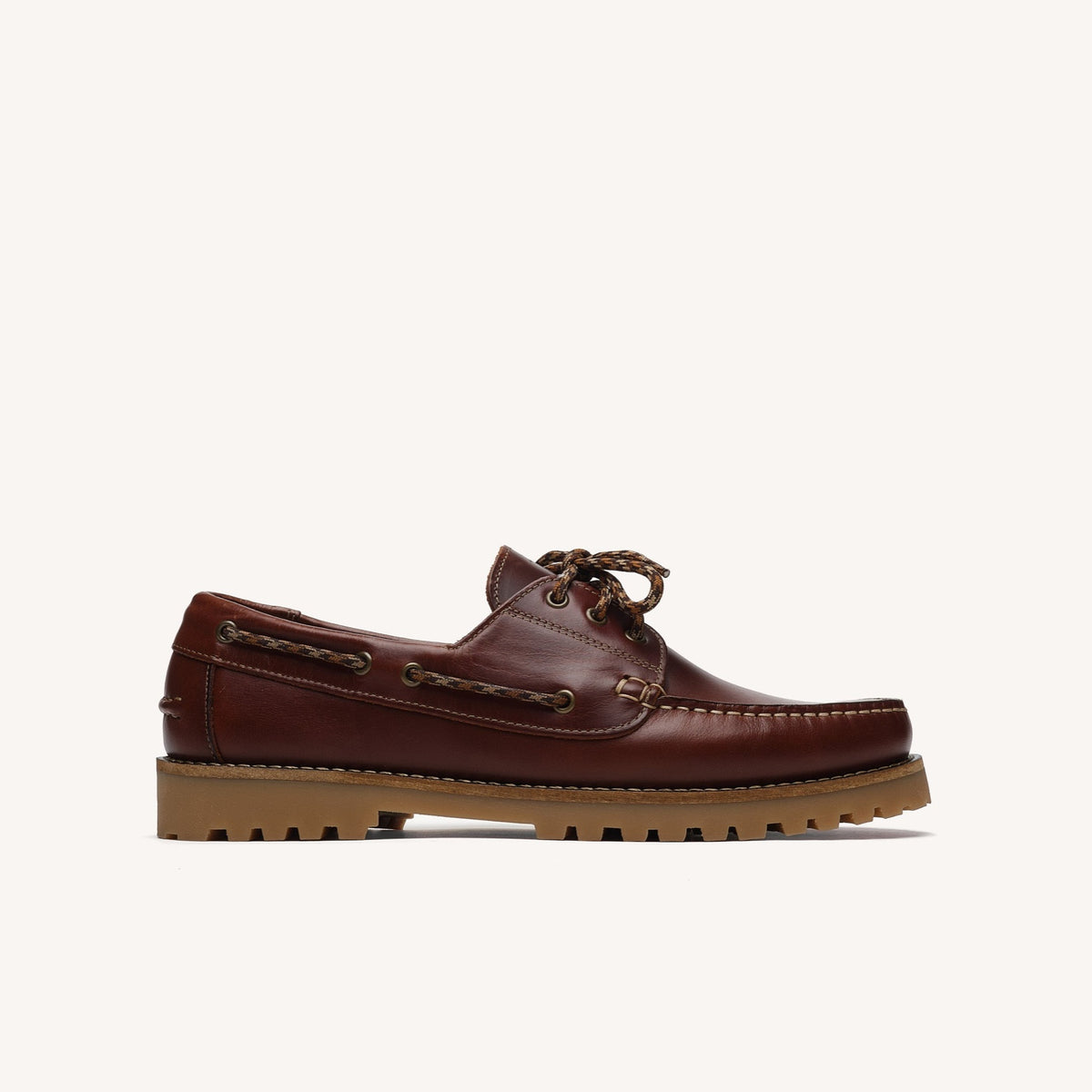 LARCH Chaussures bateau en cuir — Marron