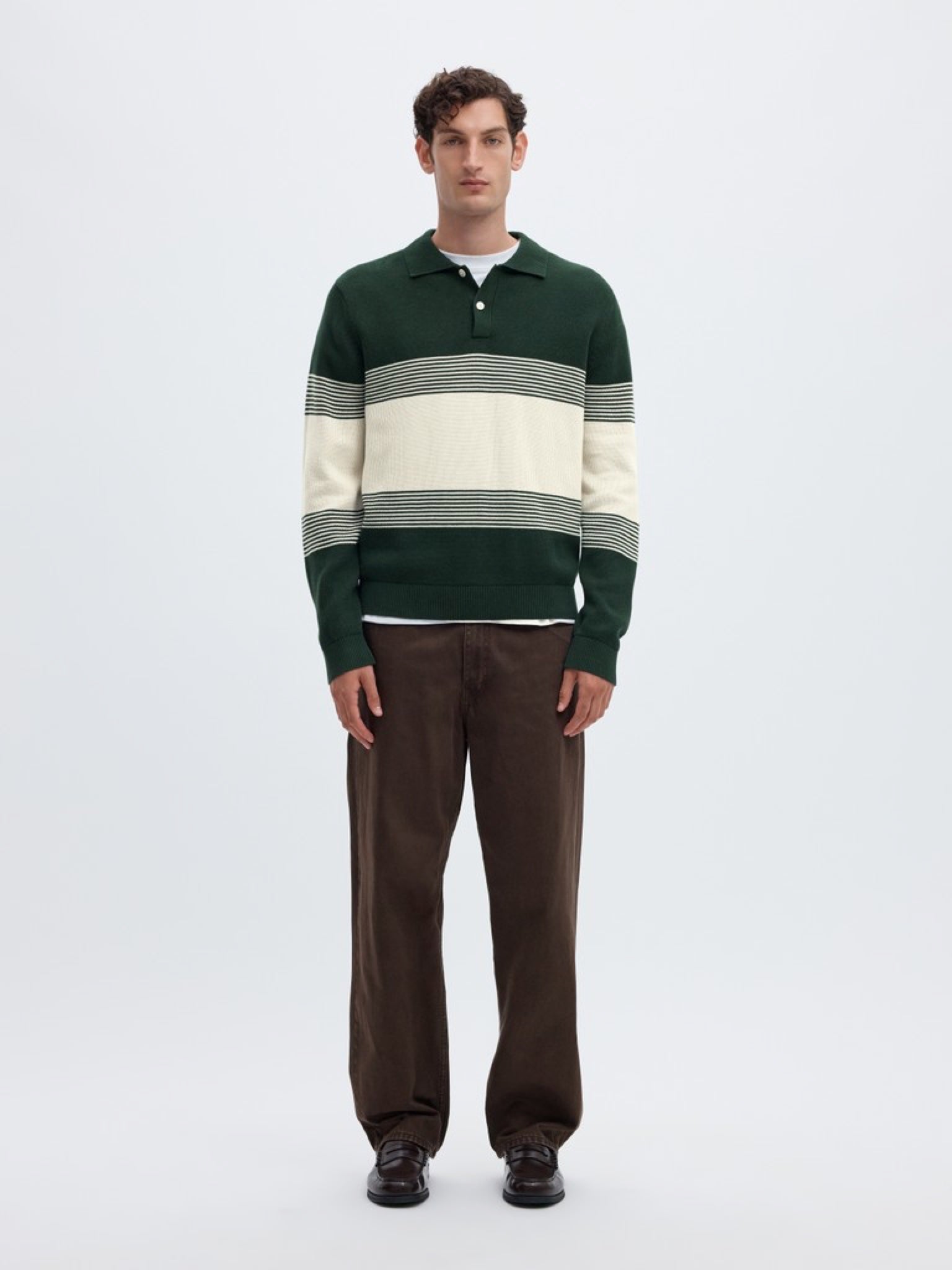 SLMDANE Polo en maille rayé — Pine Grove & Silver Birch — vue 4