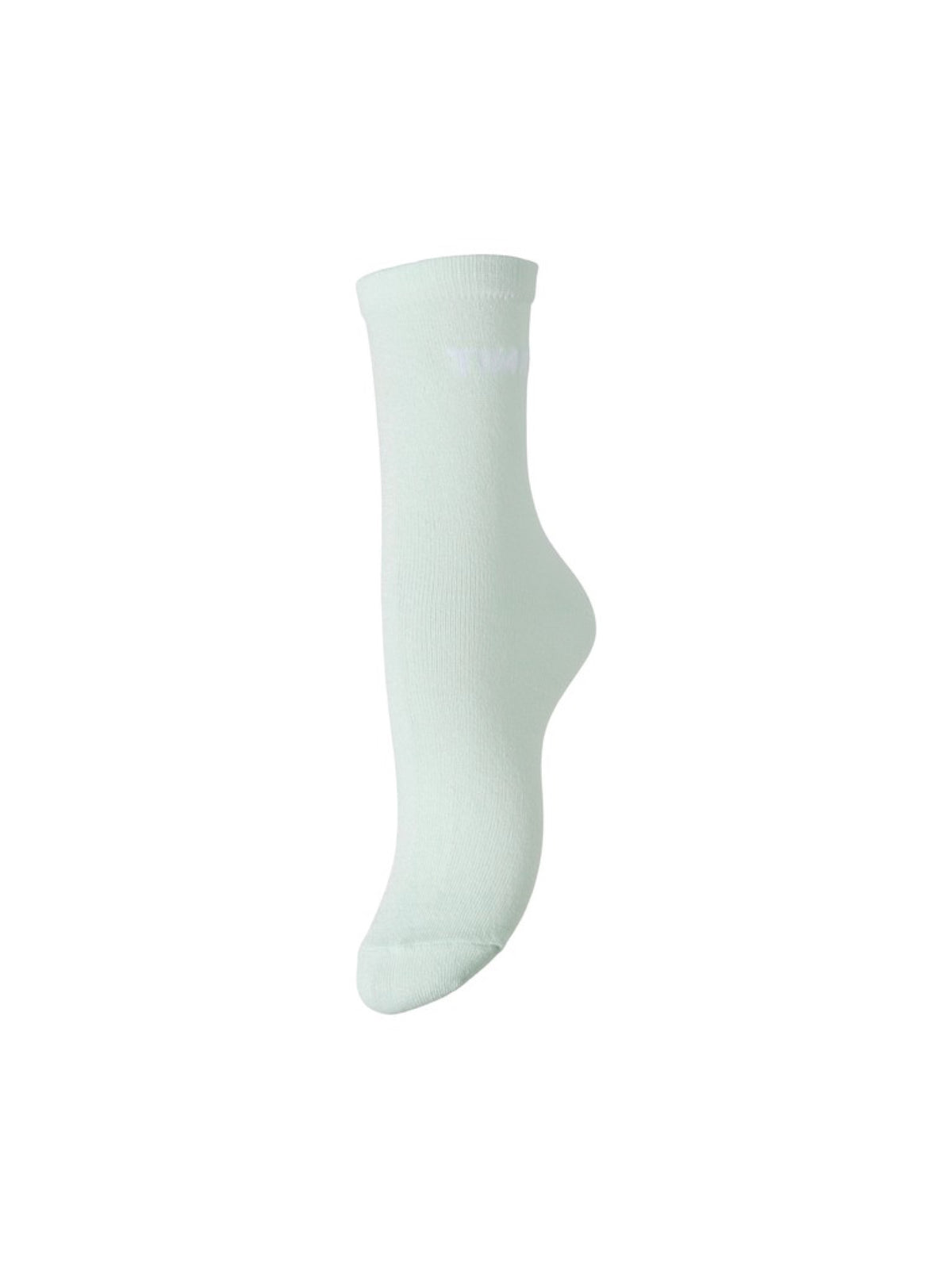 PCSEBBY Chaussettes longues pailletées à slogan — Pieces — Pastel Lilac TIMIDE — packshot | Appart 17 Bruxelles