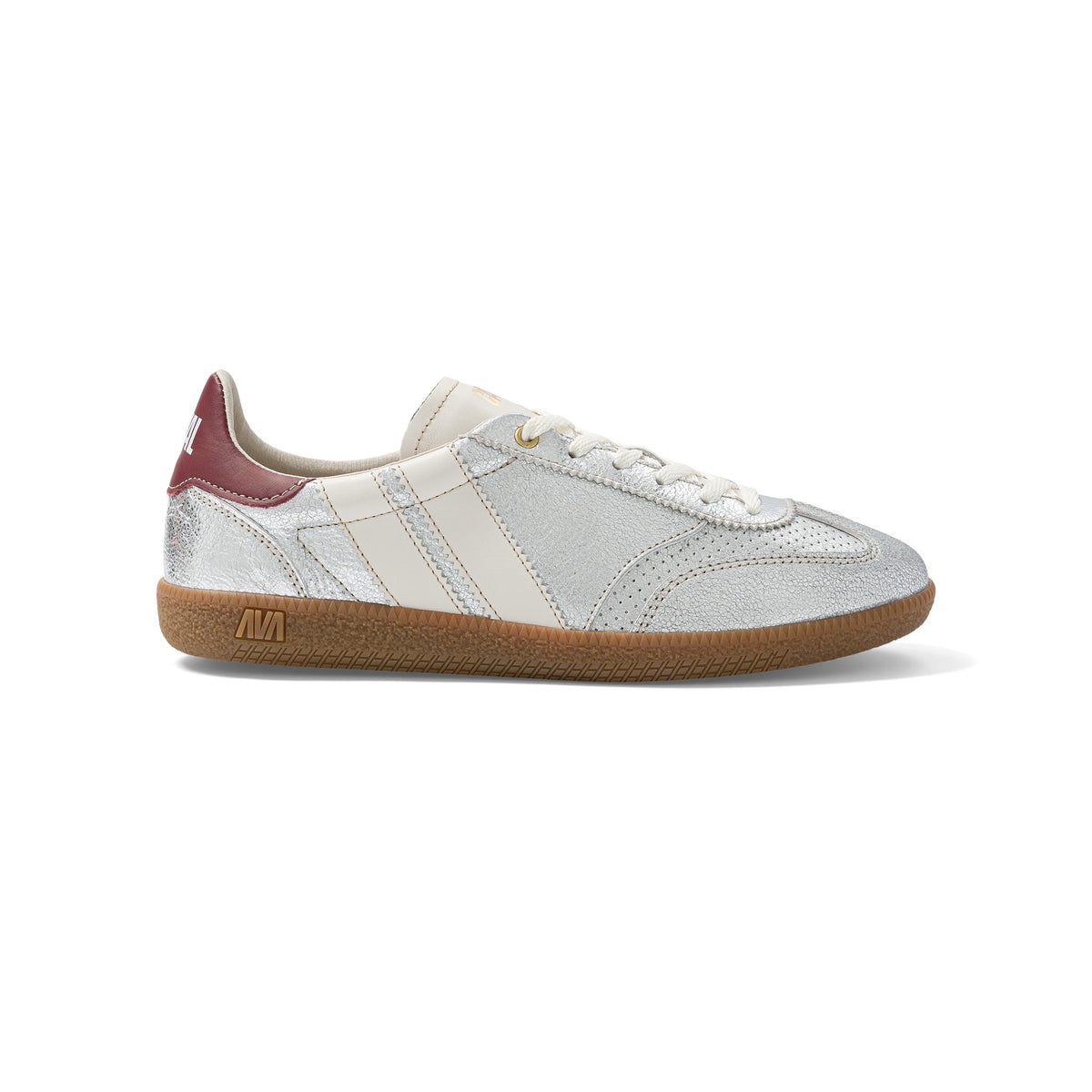 CAVAL Pulse Frost Light Baskets asymétriques en cuir blanc et argent — CAVAL — Frost Light — packshot, pied droit | Appart 17 Bruxelles