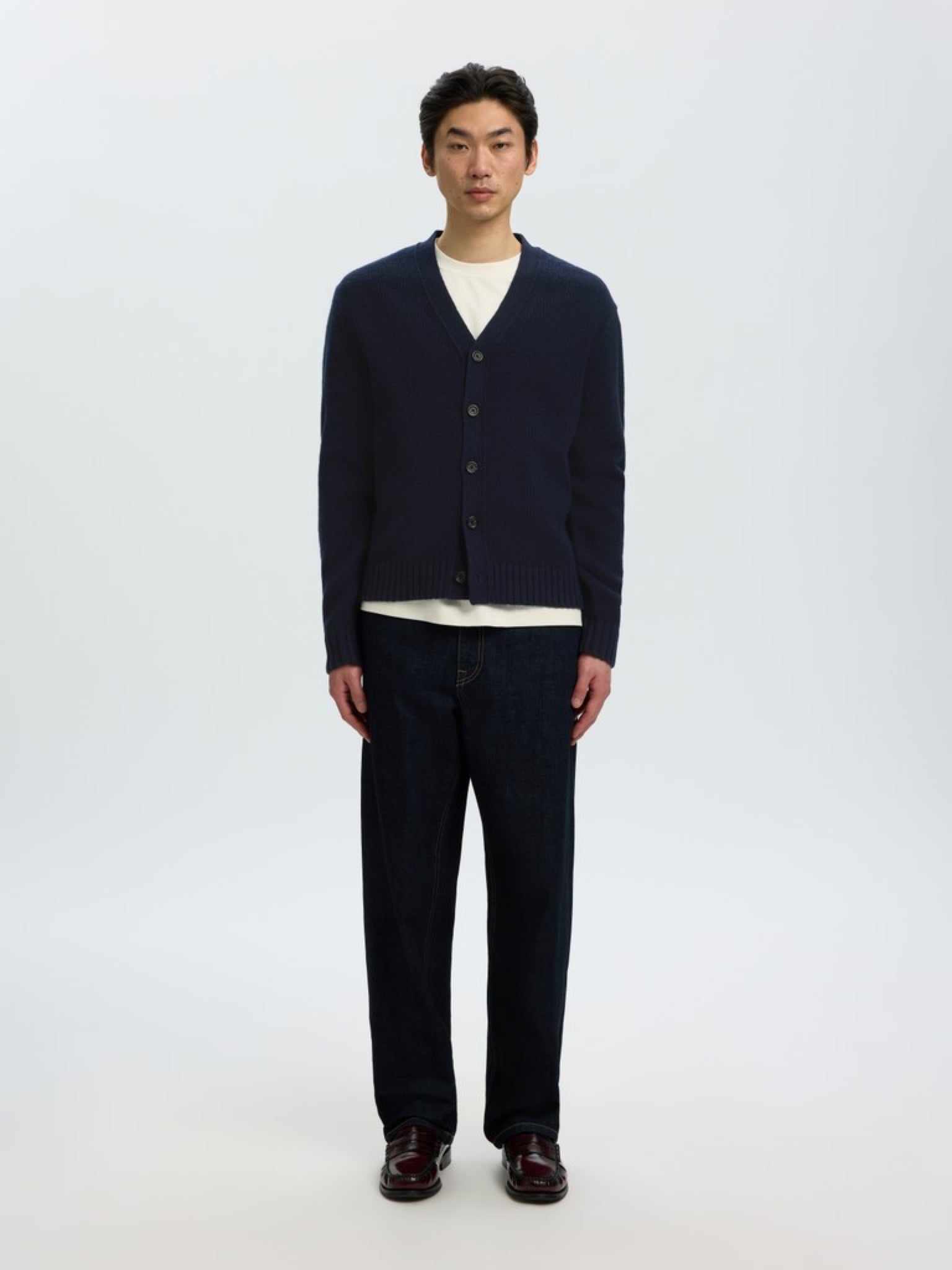 SLMCODY Cardigan col V en laine — Sky Captain — vue 3