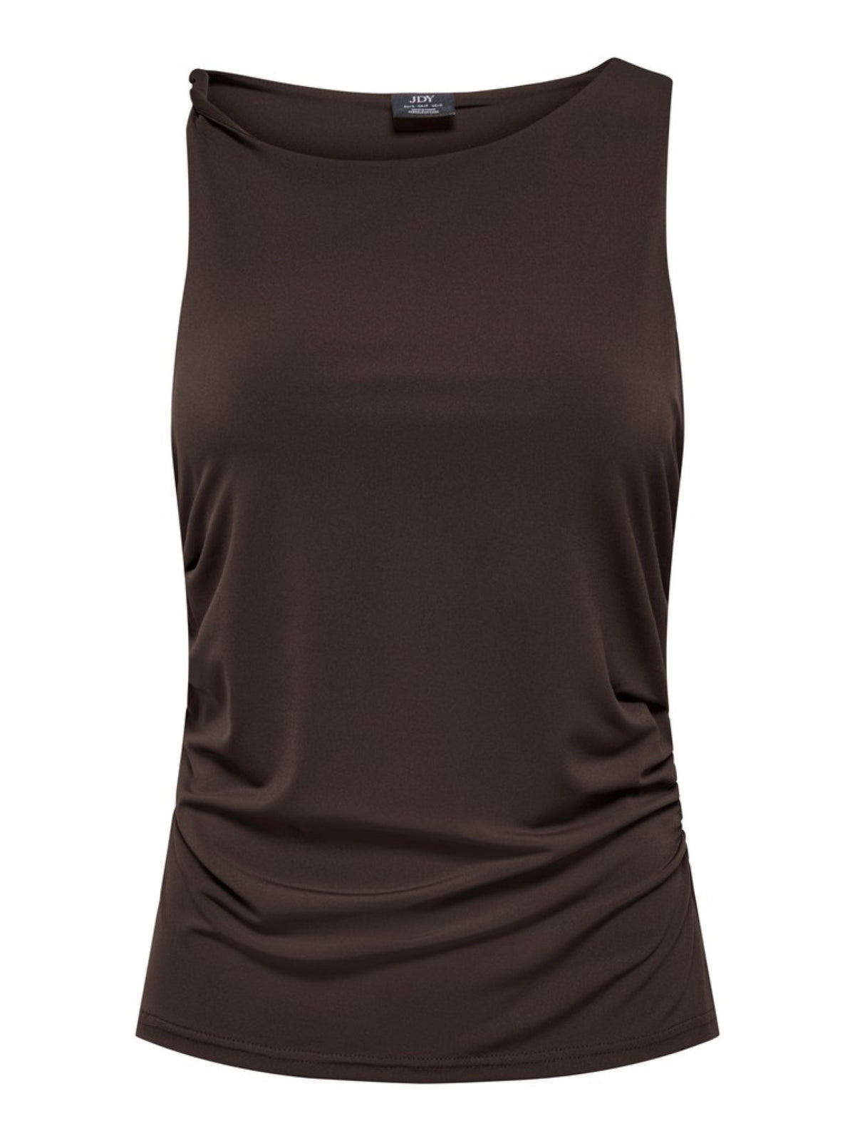 JDYMISTY Top sans manches drapé à encolure asymétrique — JDY — Chocolate Plum — packshot 7 | Appart 17 Bruxelles