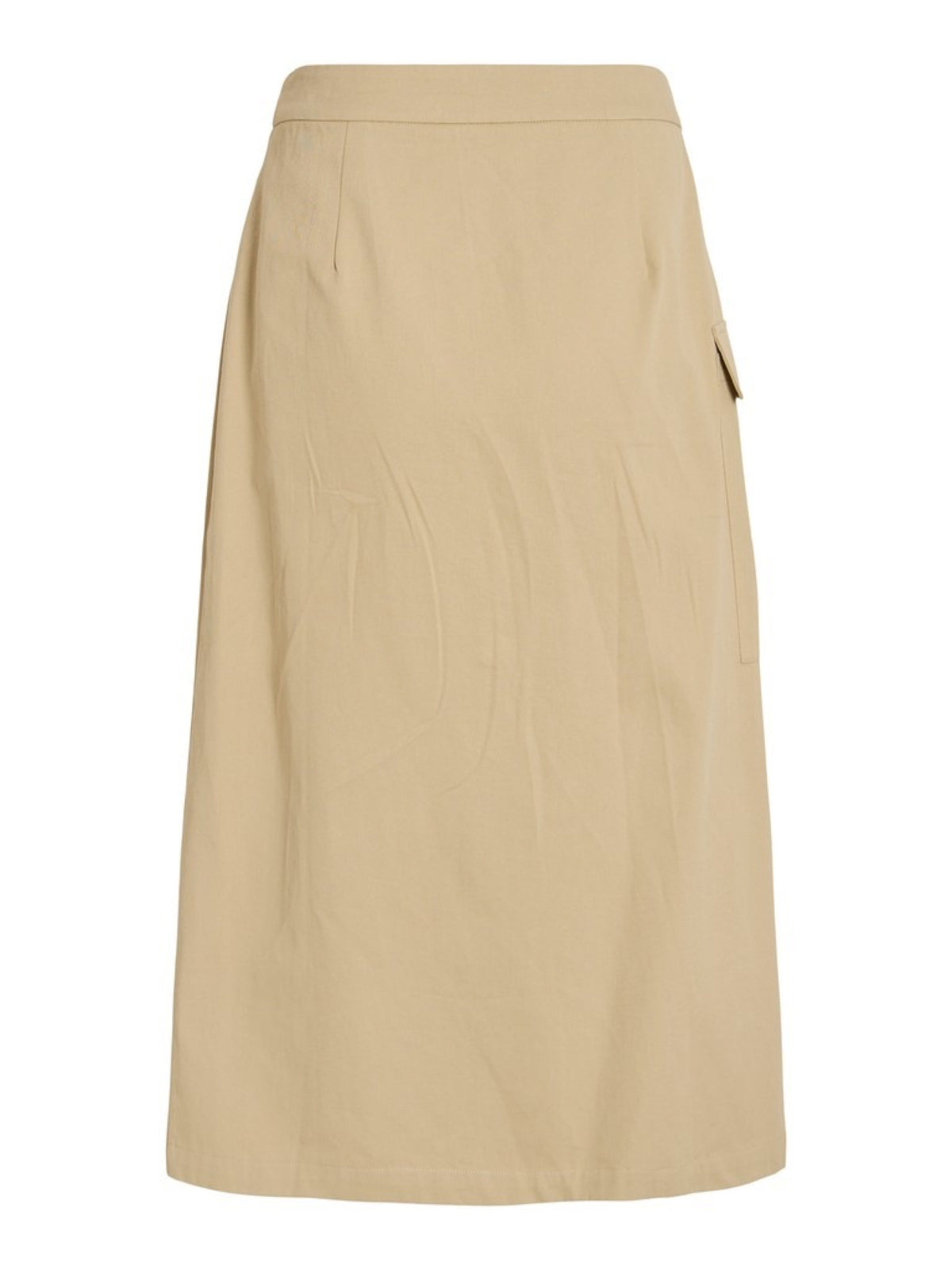 VIODINA Jupe midi taille haute en twill de coton — VILA — Pale Khaki — packshot, vue de dos 2 | Appart 17 Bruxelles