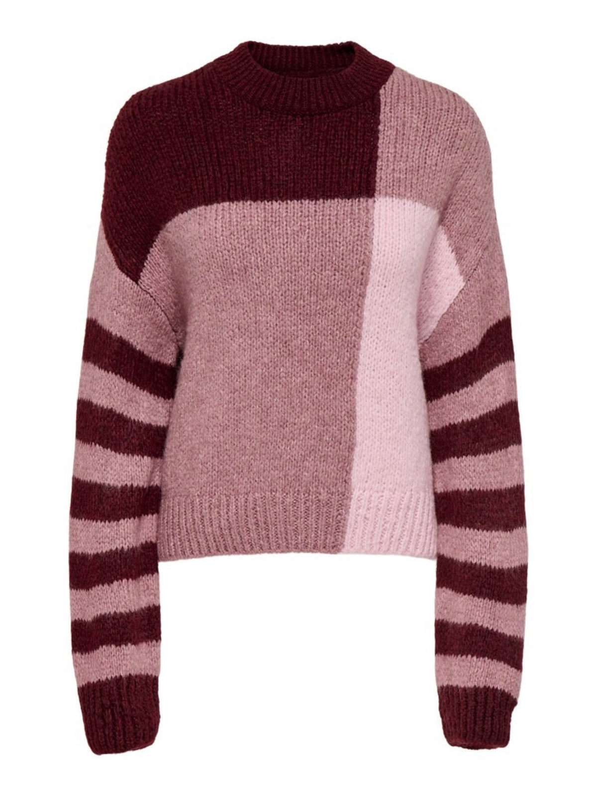 JDYKILIAN Pull color block à manches rayées — JDY — Tawny Port — packshot de face 6 | Appart 17 Bruxelles