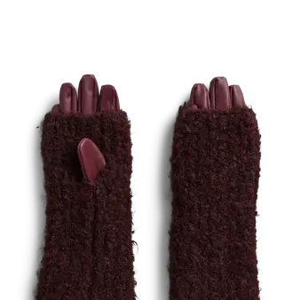 PCALASKA Gants 2-en-1 simili cuir et mitaines en maille — 2 coloris