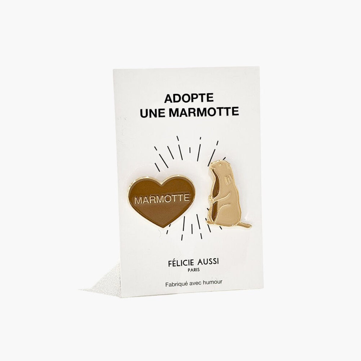 Félicie Aussi Duo de pin's « Marmotte » — Felicie Aussi — Marmotte — photo produit | Appart 17 Bruxelles