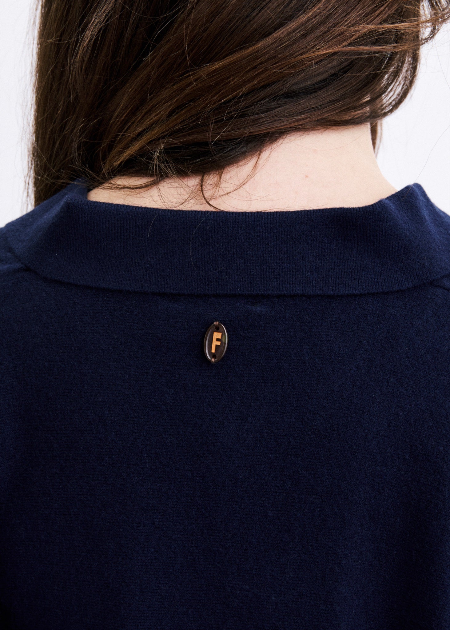 BATH Pull col polo en maille — Bleu Nuit — vue 3