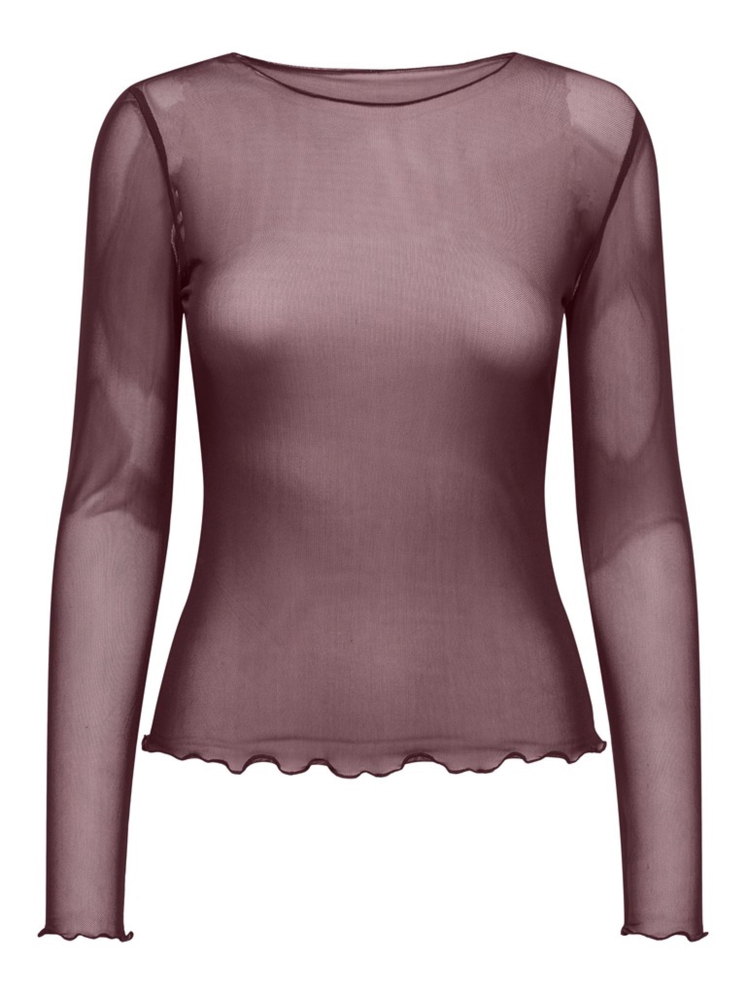 JDYELSA Top en mesh manches longues — Huckleberry