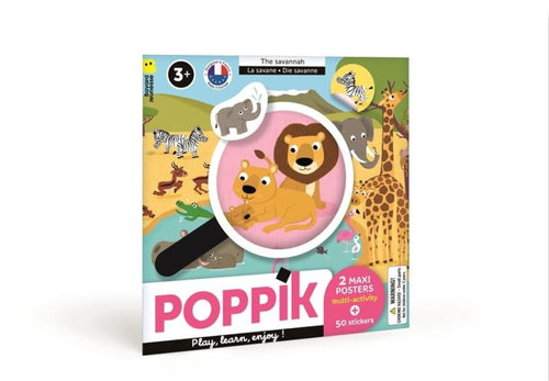 Posters à jouer avec stickers, pochette de voyage — Poppik