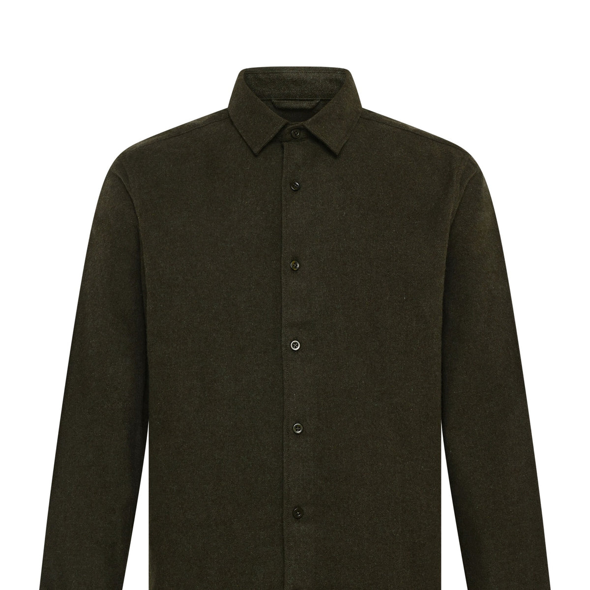 Chemise Dune en flanelle de coton bio, coupe regular — KnowledgeCotton Apparel — Forest Night — packshot | Appart 17 Bruxelles