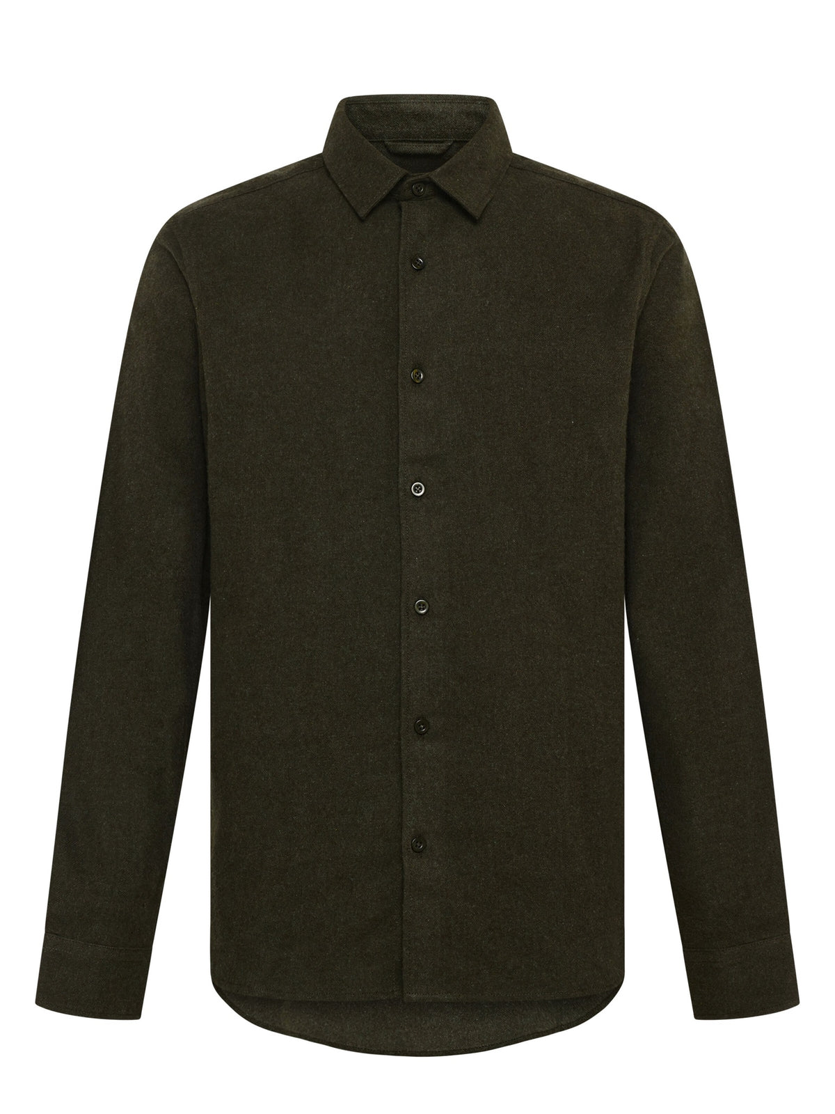 Chemise Dune en flanelle de coton bio, coupe regular — KnowledgeCotton Apparel — Forest Night — packshot | Appart 17 Bruxelles