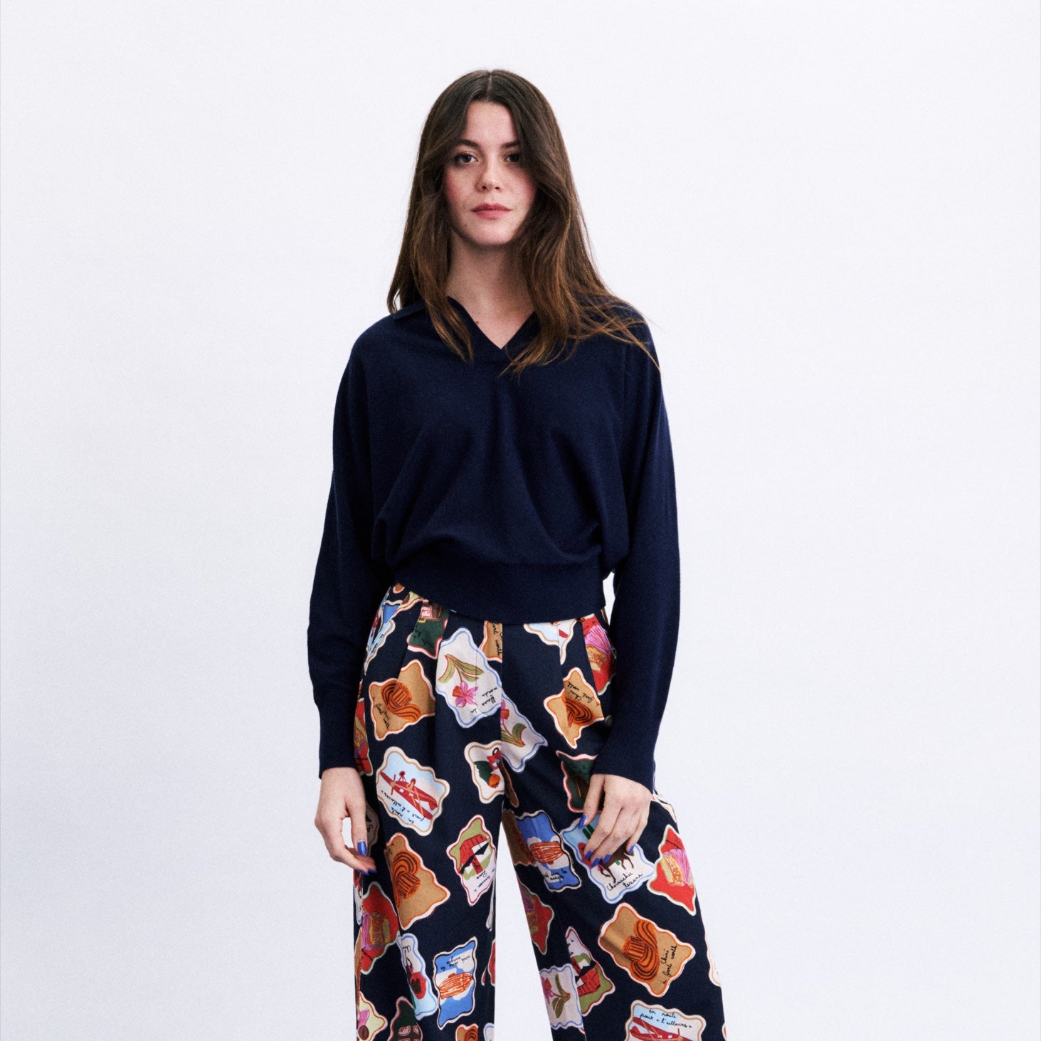 BATH Pull col polo en maille — Bleu Nuit — FRNCH