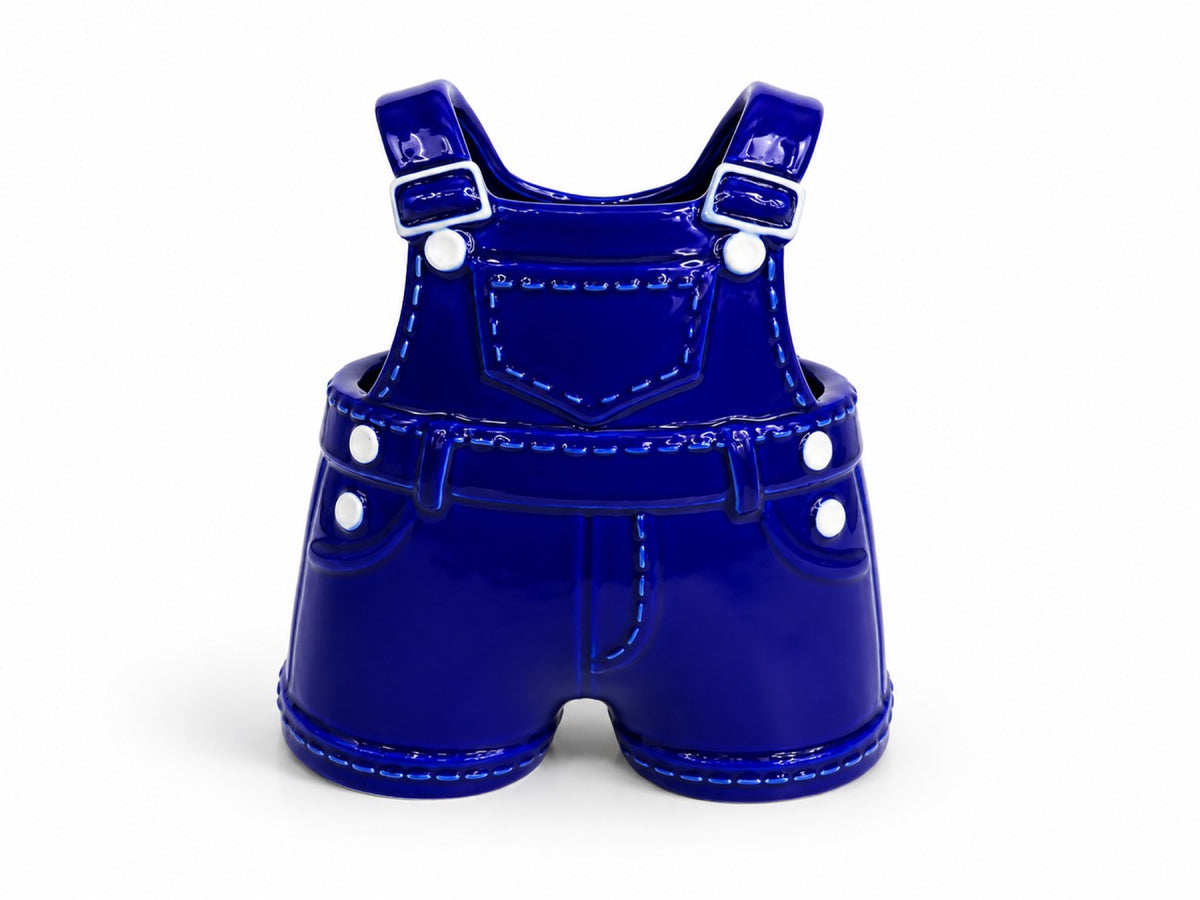 Vase Salopette en céramique bleue — Upside Stories — Bleu — mise en situation 4 | Appart 17 Bruxelles