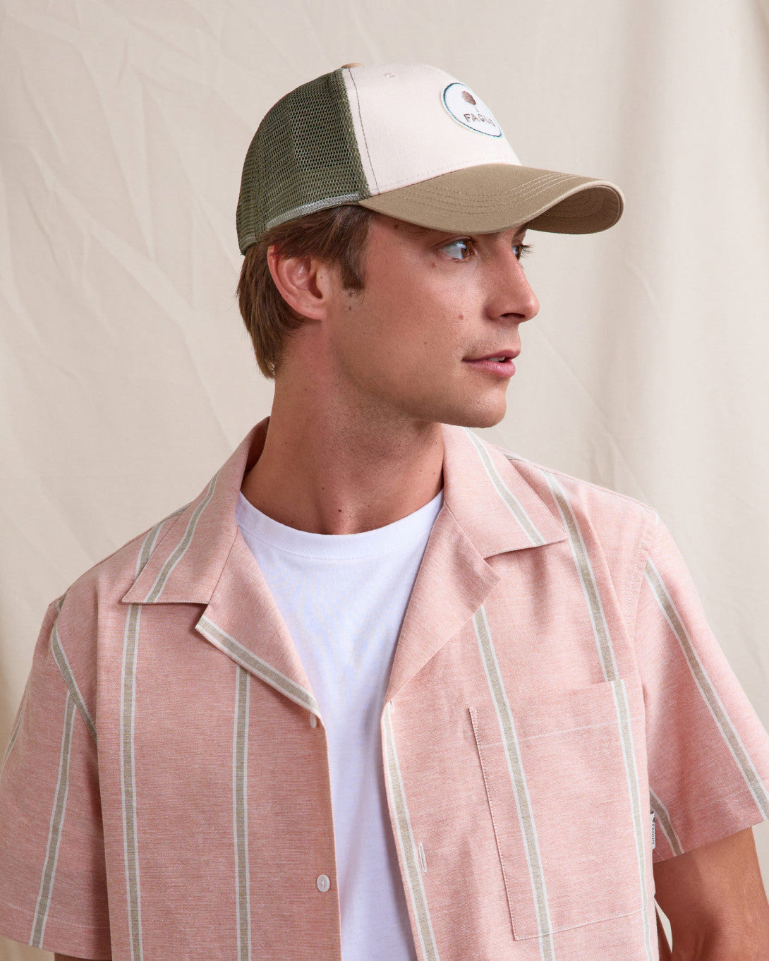 Faguo S26CA0901-BEI15 Casquette Trucker Cap Heads Beige — Faguo