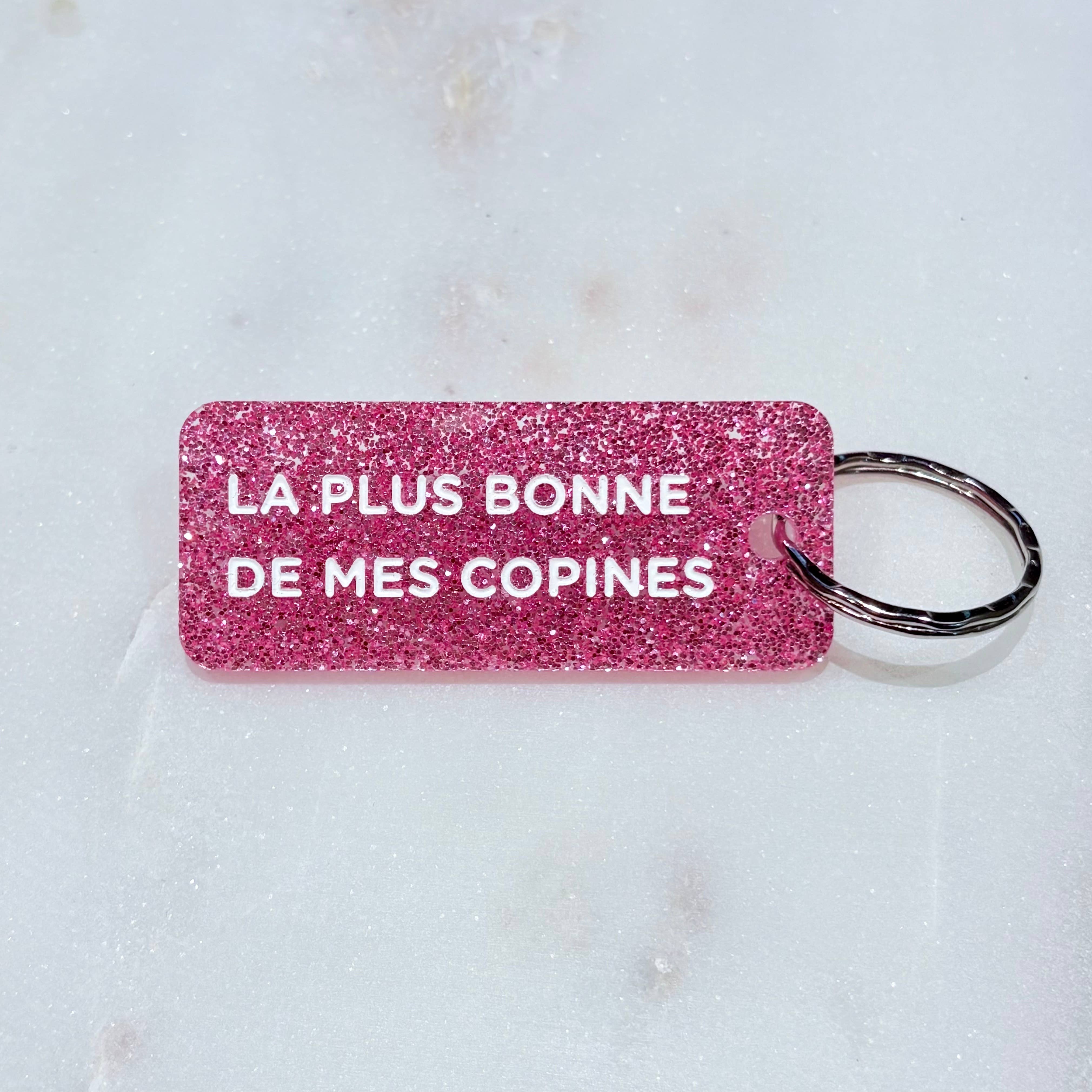 LA PLUS BONNE DE MES COPINES Porte-clés Plus de Love : Rose — Appart 17 Bruxelles