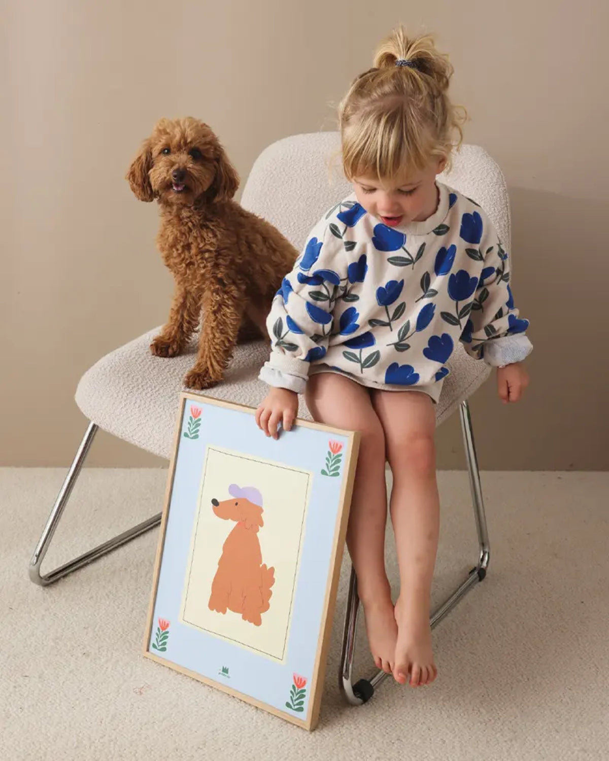 Affiche illustrée chien 30 × 40 cm — Ma Petite Vie — Le cocker — autre vue 2 | Appart 17 Bruxelles