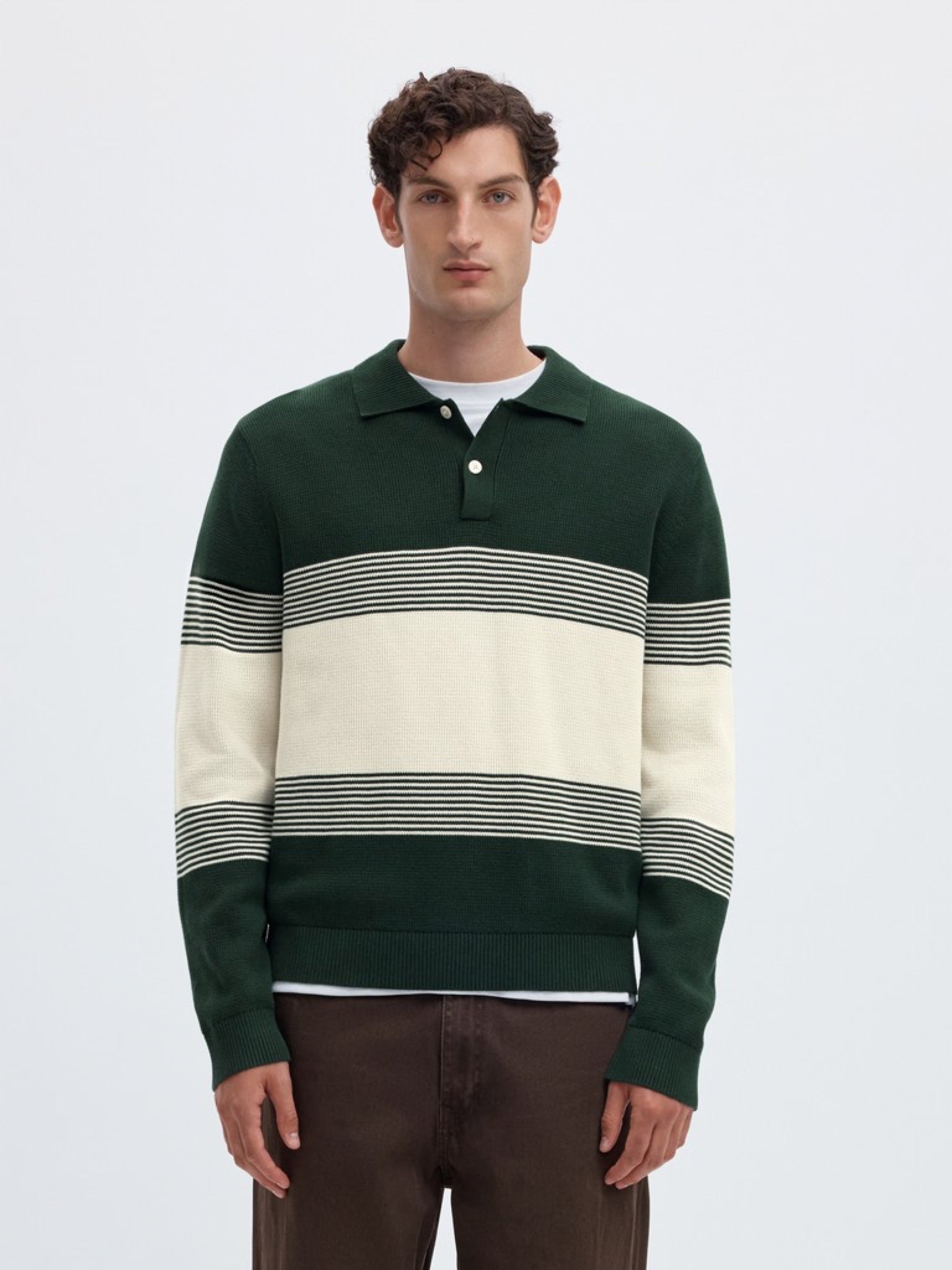 SLMDANE Polo en maille rayé — Pine Grove & Silver Birch — vue 2