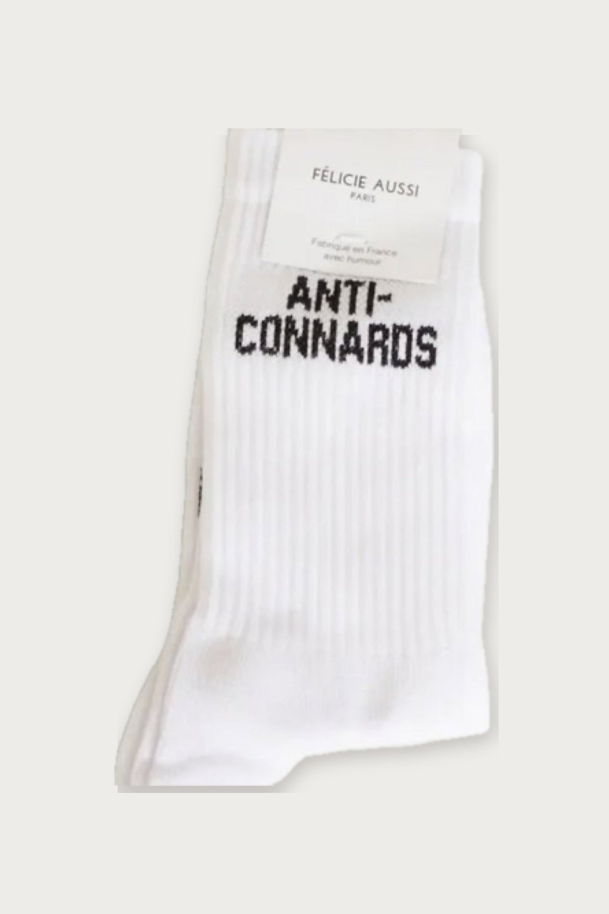 Chaussettes « Anti-connards » — Blanc 36/40 — Félicie Aussi | Appart 17 Bruxelles