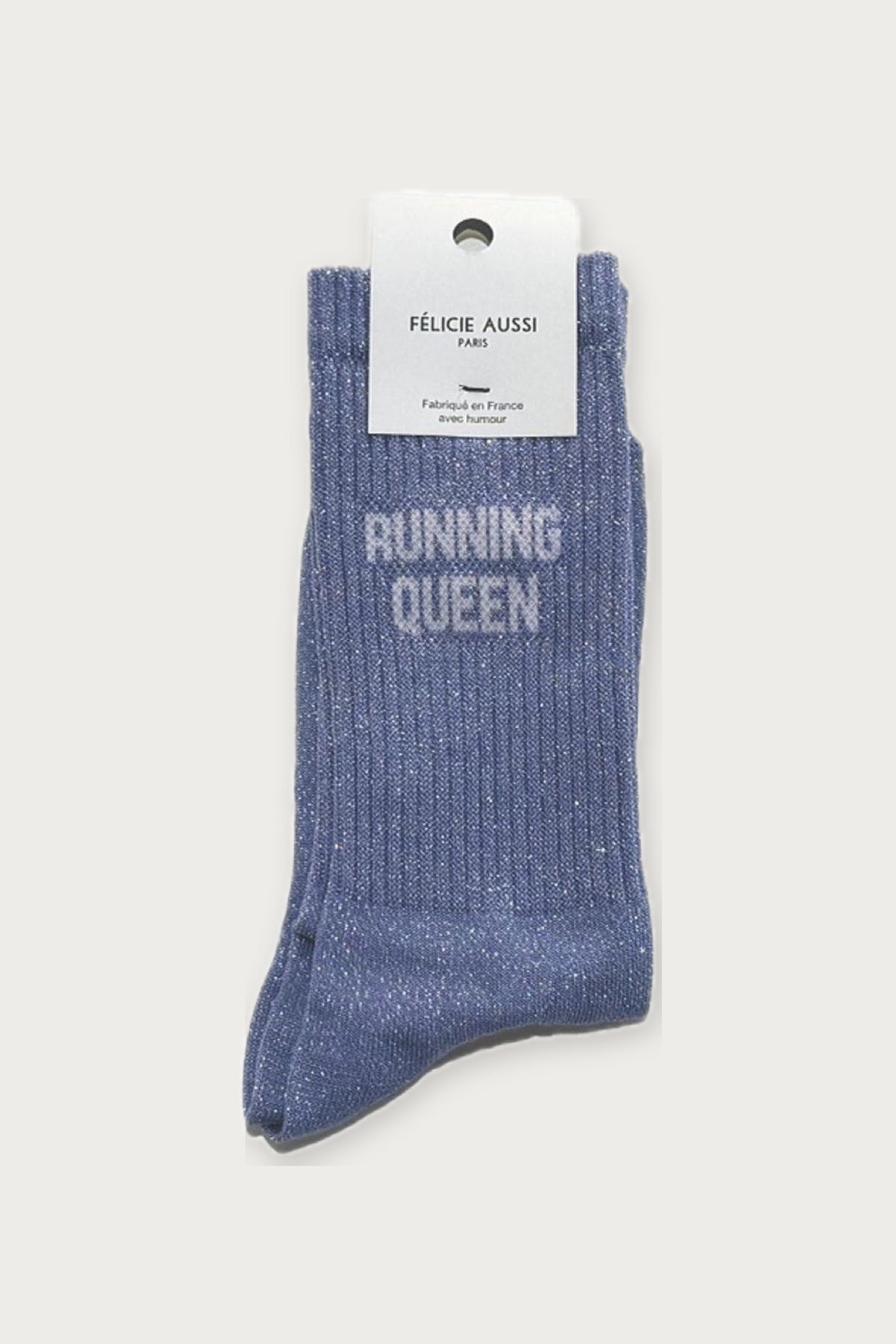 Chaussettes « Running Queen » pailletées — Lavande pailleté 36/40 — Félicie Aussi | Appart 17 Bruxelles