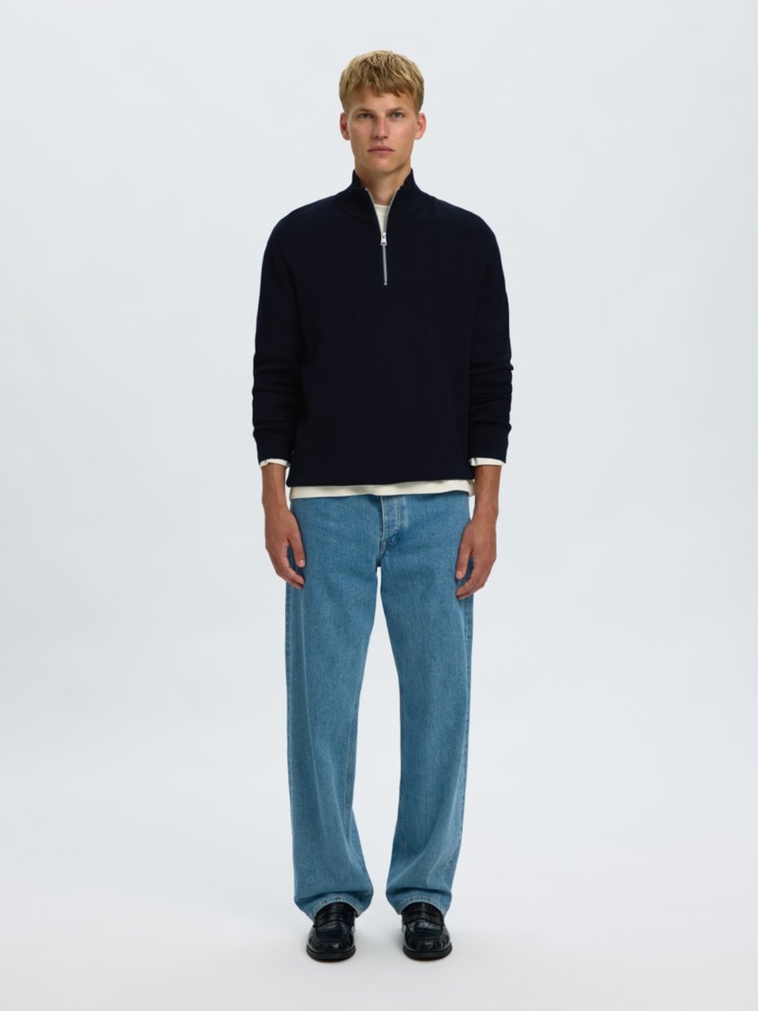 SLMTELLER Pull col montant demi-zip — Sky Captain — vue 3