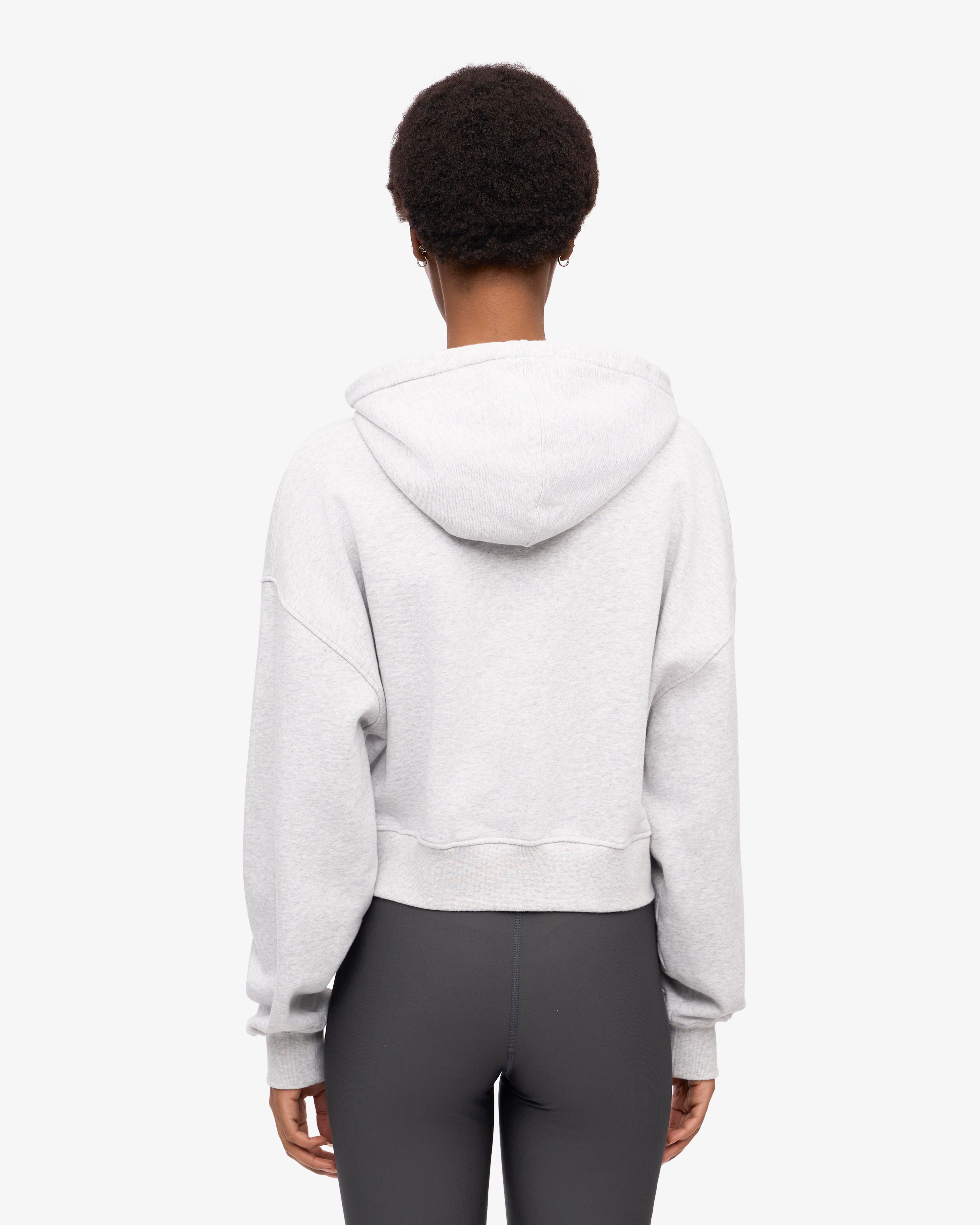 Colorful Standard Organic Crop Zip Hood Sweatshirt zippé court Snow Melange