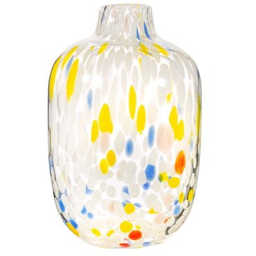 Large multicoloured glass vase