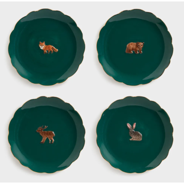 Plate forest animal set of 4