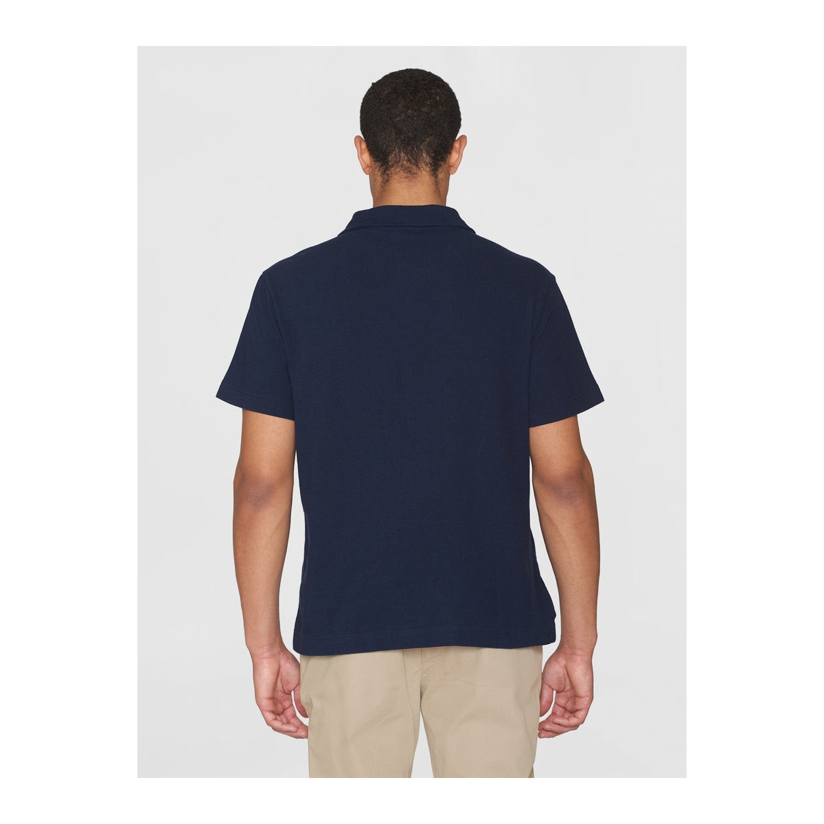 Loose cotton bouclé jersey short sleeved polo - GOTS/Vegan